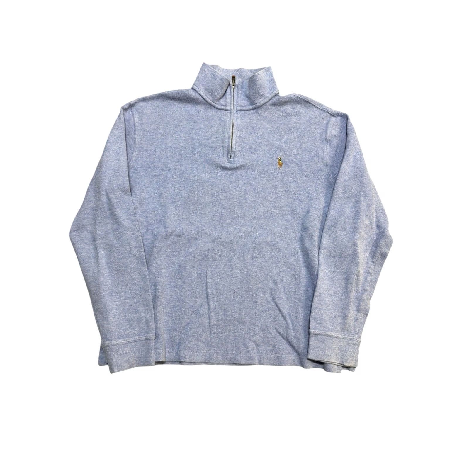 Polo Ralph Lauren Polo Ralph Lauren Sweater Mens M Blue Estate Mock Zip Pullover Pony Logo Knit Cotton Long Sleeve Casual Size US M / EU 48-50 / 2 - 3 Thumbnail