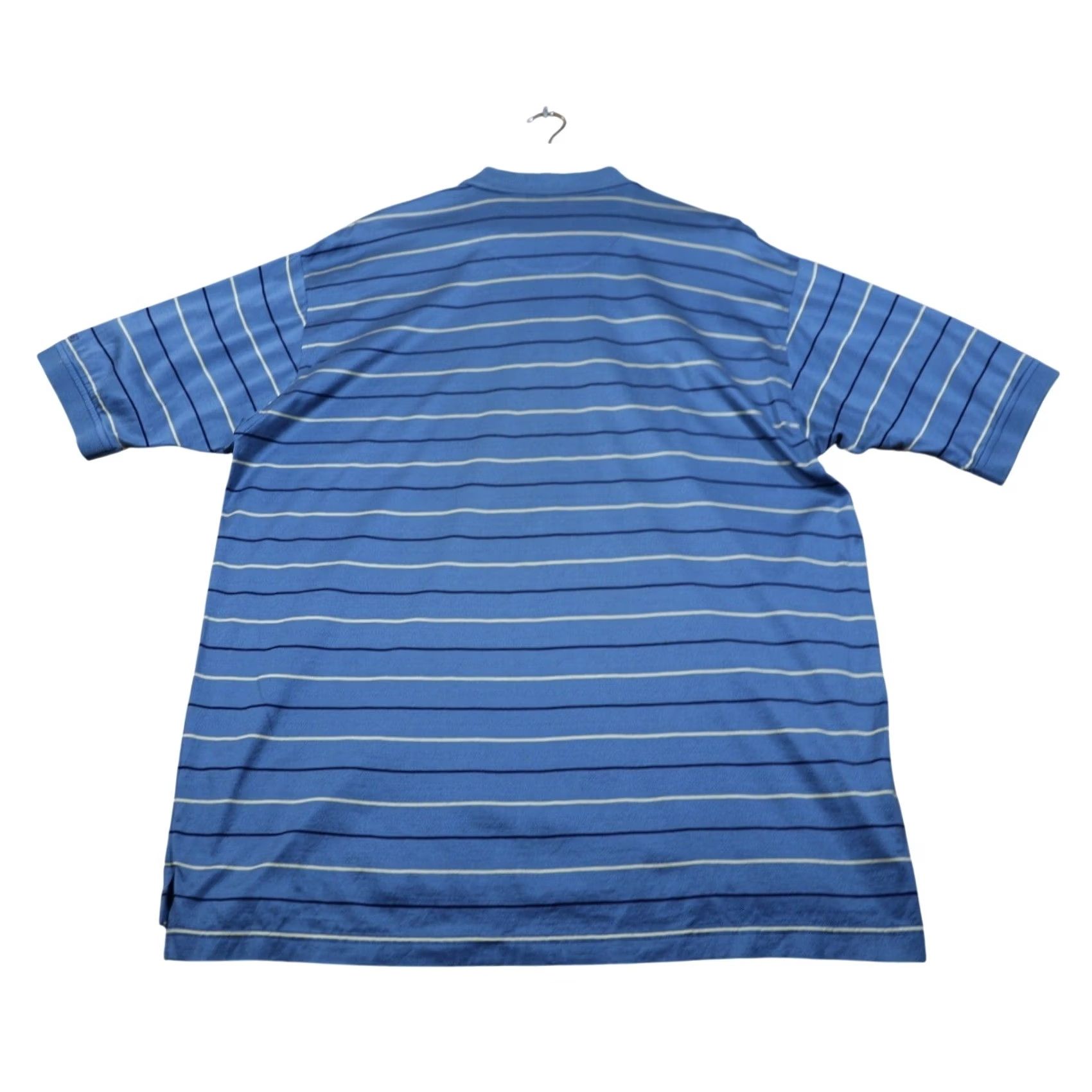 Izod IZOD Polo Shirt Mens Short Sleeve Blue Striped 100% Cotton Size L Premium Classic Golf Shirt Size US L / EU 52-54 / 3 - 6 Thumbnail