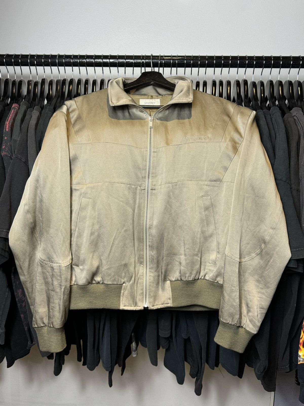 Saint Laurent Paris Saint Laurent Satin Teddy Zip Up Jacket - 48 Size US M / EU 48-50 / 2 - 1 Thumbnail