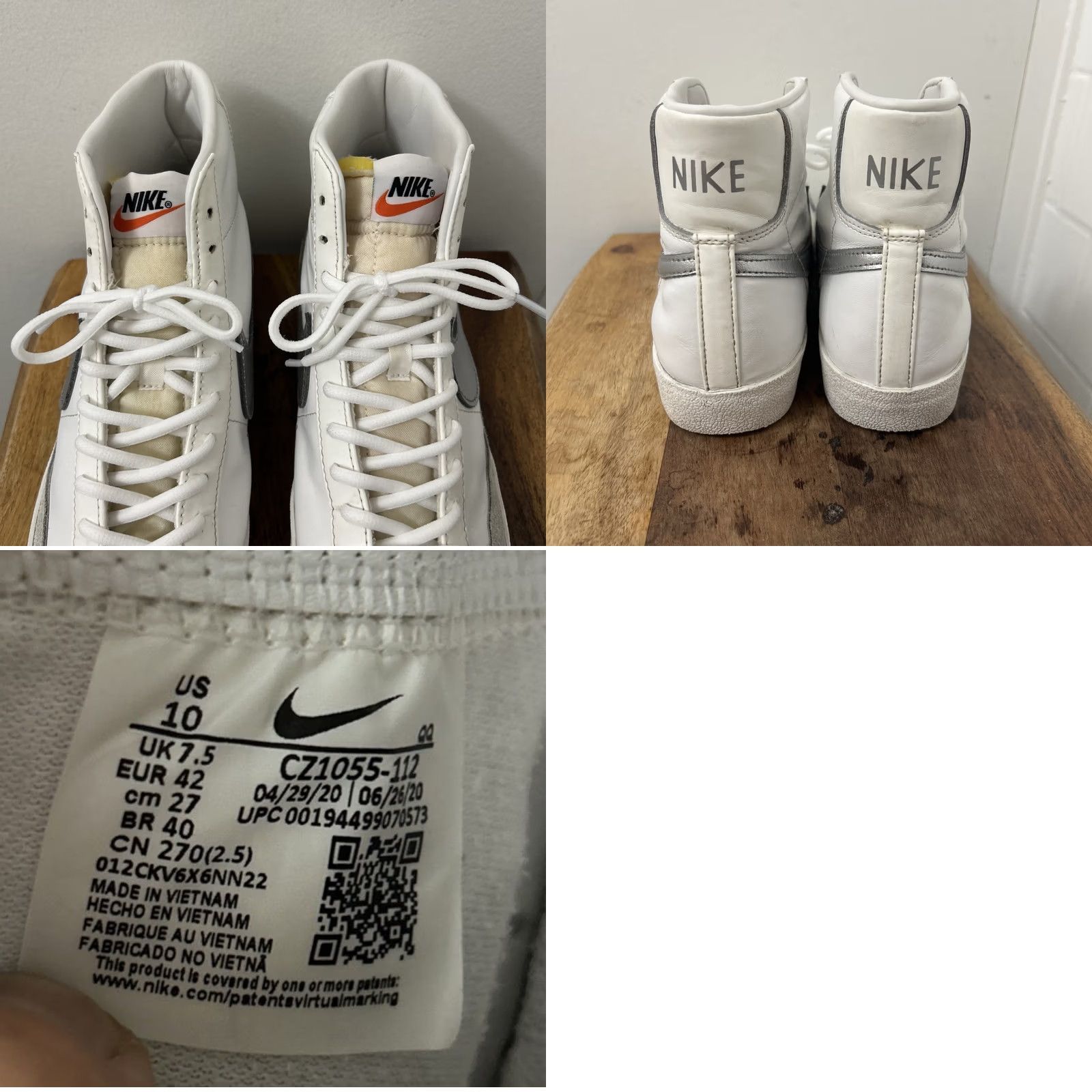 Nike Nike Blazer Mid ’77 Womens Sz 10 Summit White Silver Athletic Shoes CZ1055-112 Size M / US 6-8 / IT 42-44 - 9 Thumbnail