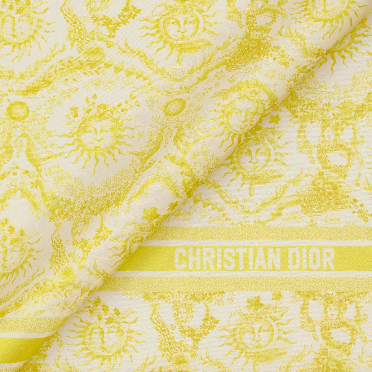 Dior o1bcso1str0226 Size:OS/ 70 Square Scarf in White/Yellow Size ONE SIZE - 4 Thumbnail