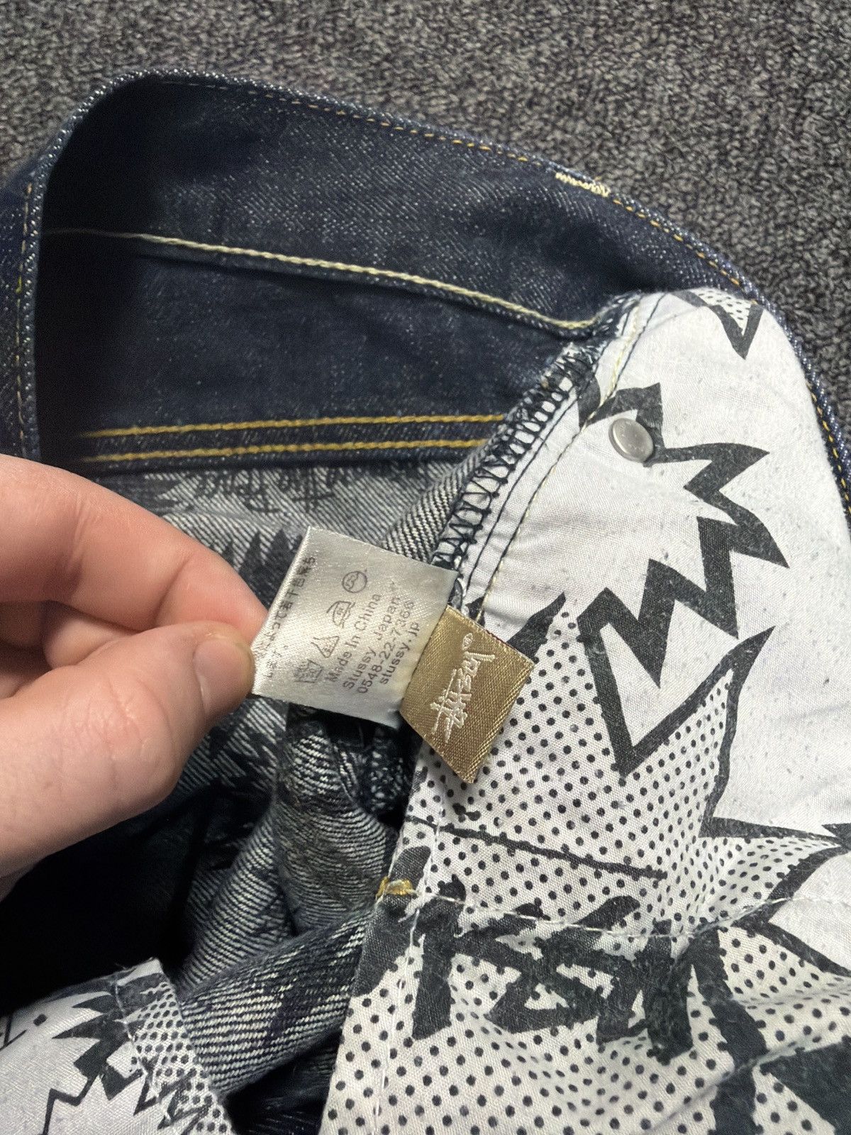 Stussy Vintage 2000s Stussy Comic Jeans - Waist: 34” Size US 34 / EU 50 - 10 Thumbnail
