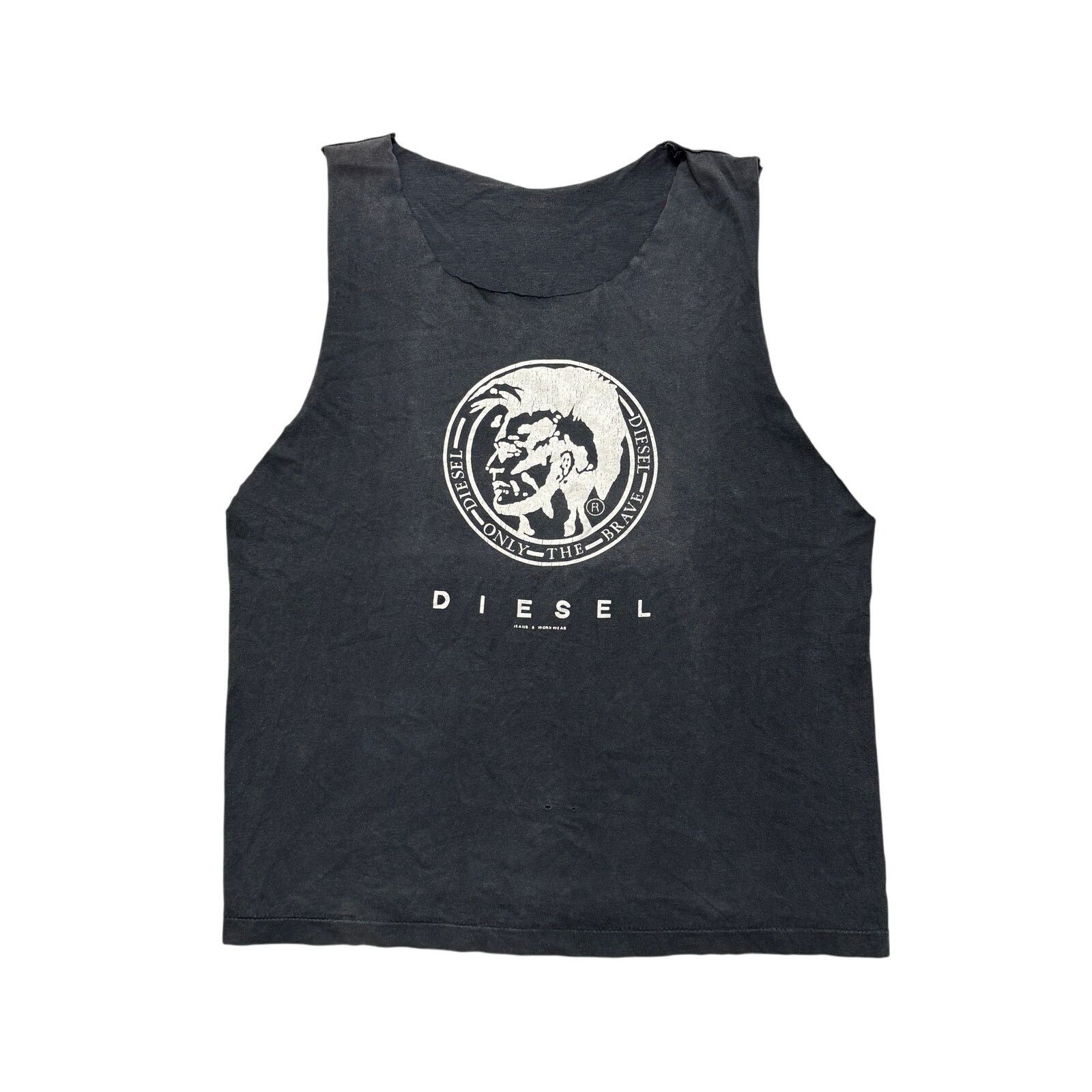 Diesel VTG Y2K 90s Diesel Faded Black Cutoff T-Shirt L Size US L / EU 52-54 / 3 - 1 Thumbnail