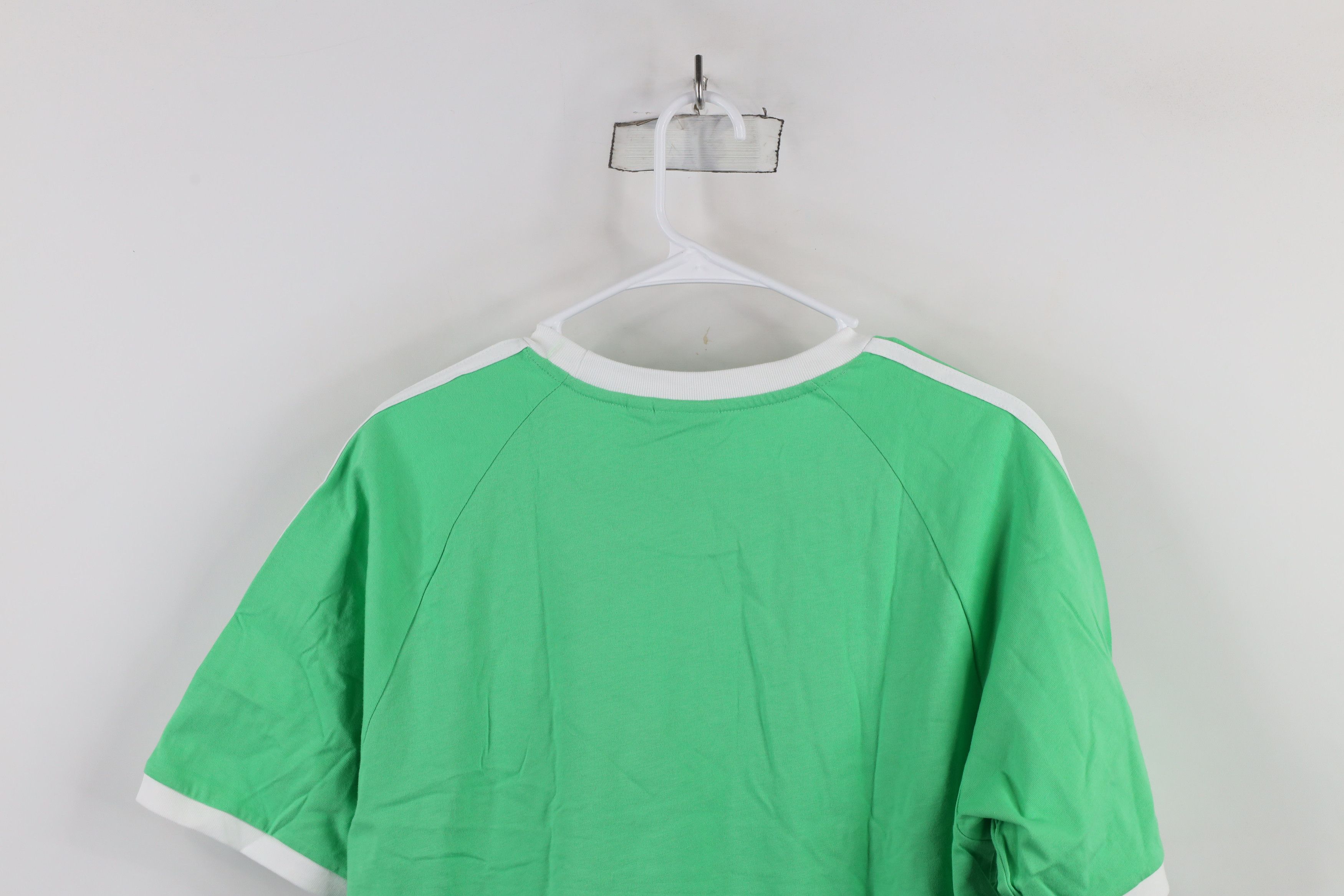 Adidas × Vintage New Adidas Trefoil Striped Short Sleeve Ringer T-Shirt Green Size US L / EU 52-54 / 3 - 10 Thumbnail