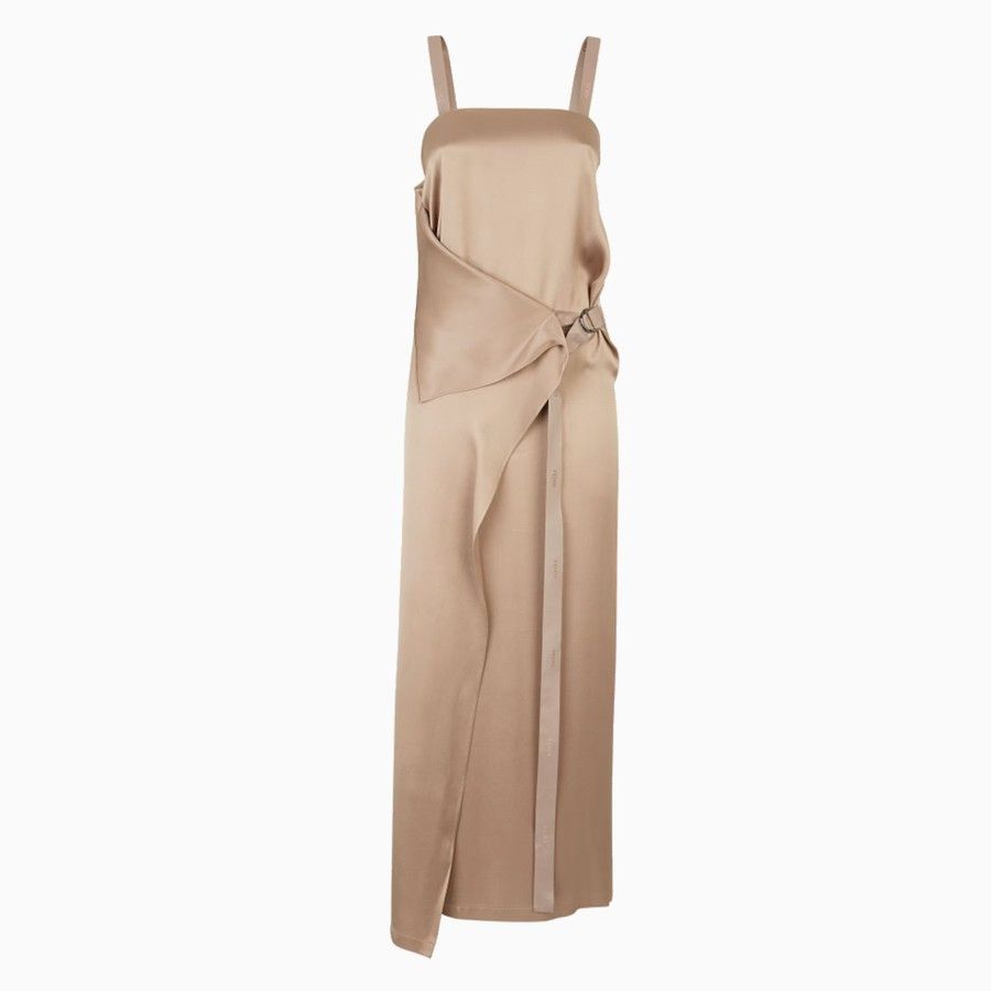 Fendi o1d2blof0824 Silk Long Dress in Beige Size M / US 6-8 / IT 42-44 - 1 Thumbnail