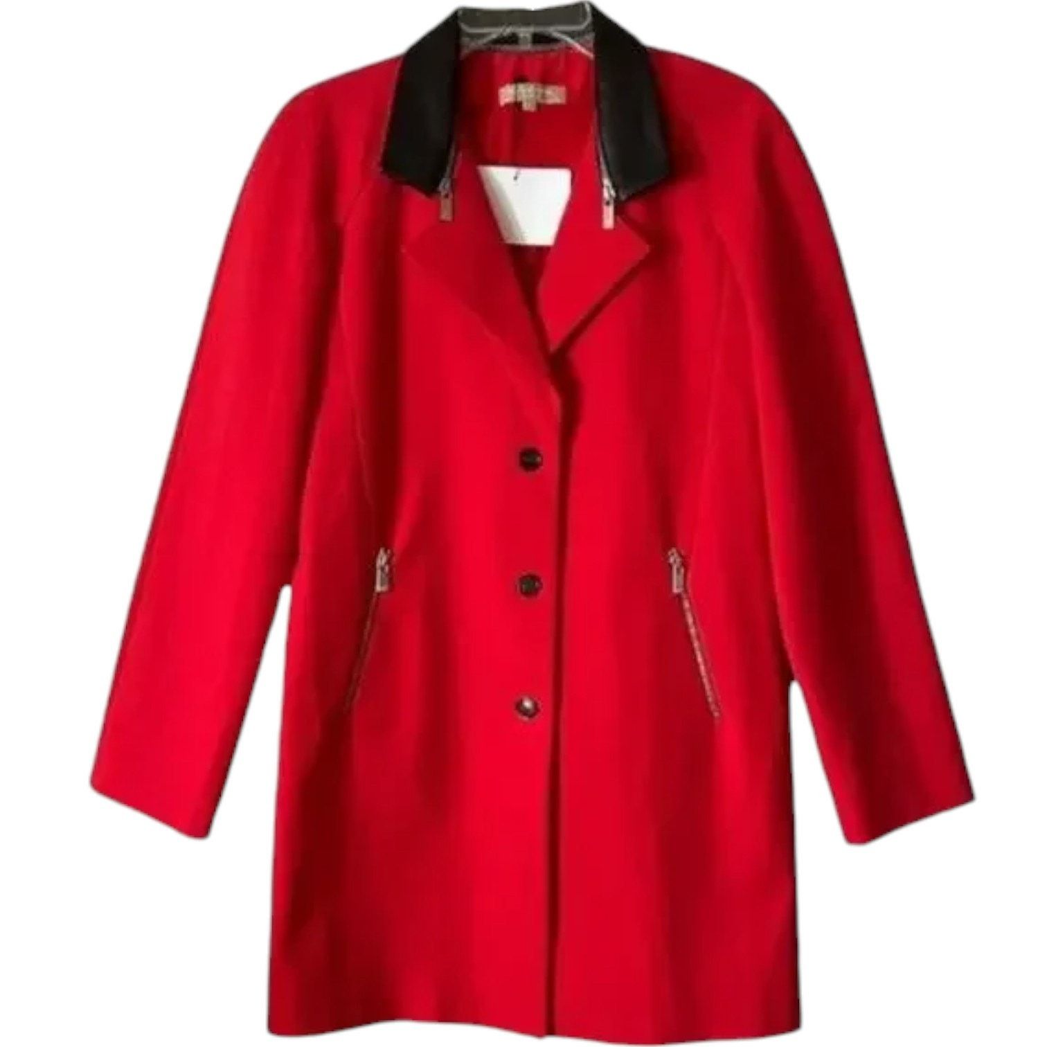 Michael Kors MICHAEL KORS Red Peacoat Made in Italy, XS /US2 SRP: $4500 Size XS / US 0-2 / IT 36-38 - 4 Thumbnail