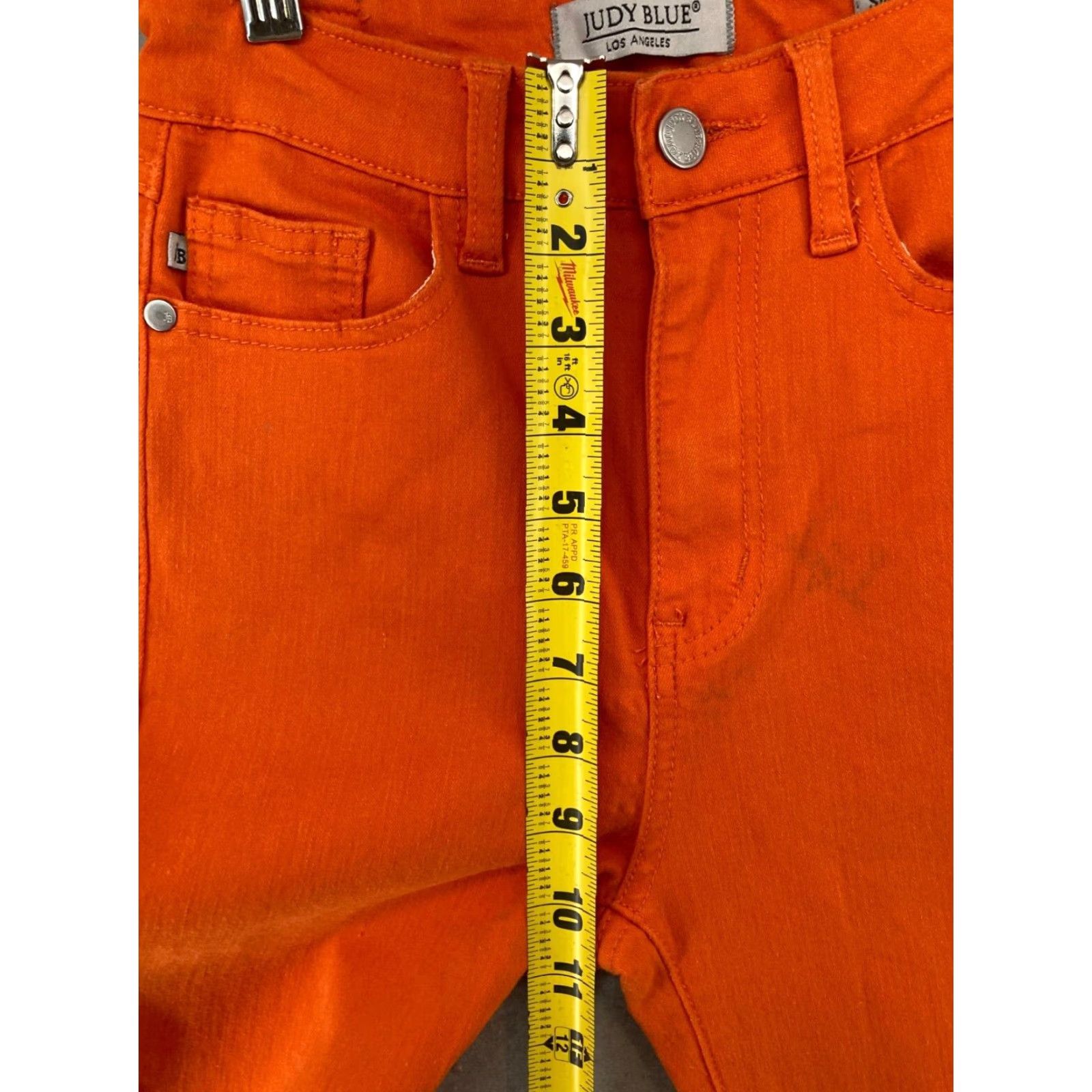 Vintage Judy Blue Women's High Rise Orange Stretch Super Flare Bellbottom Jeans 25 Regular Fit Bohemian Retro Size 42" / US 20 - 4 Thumbnail