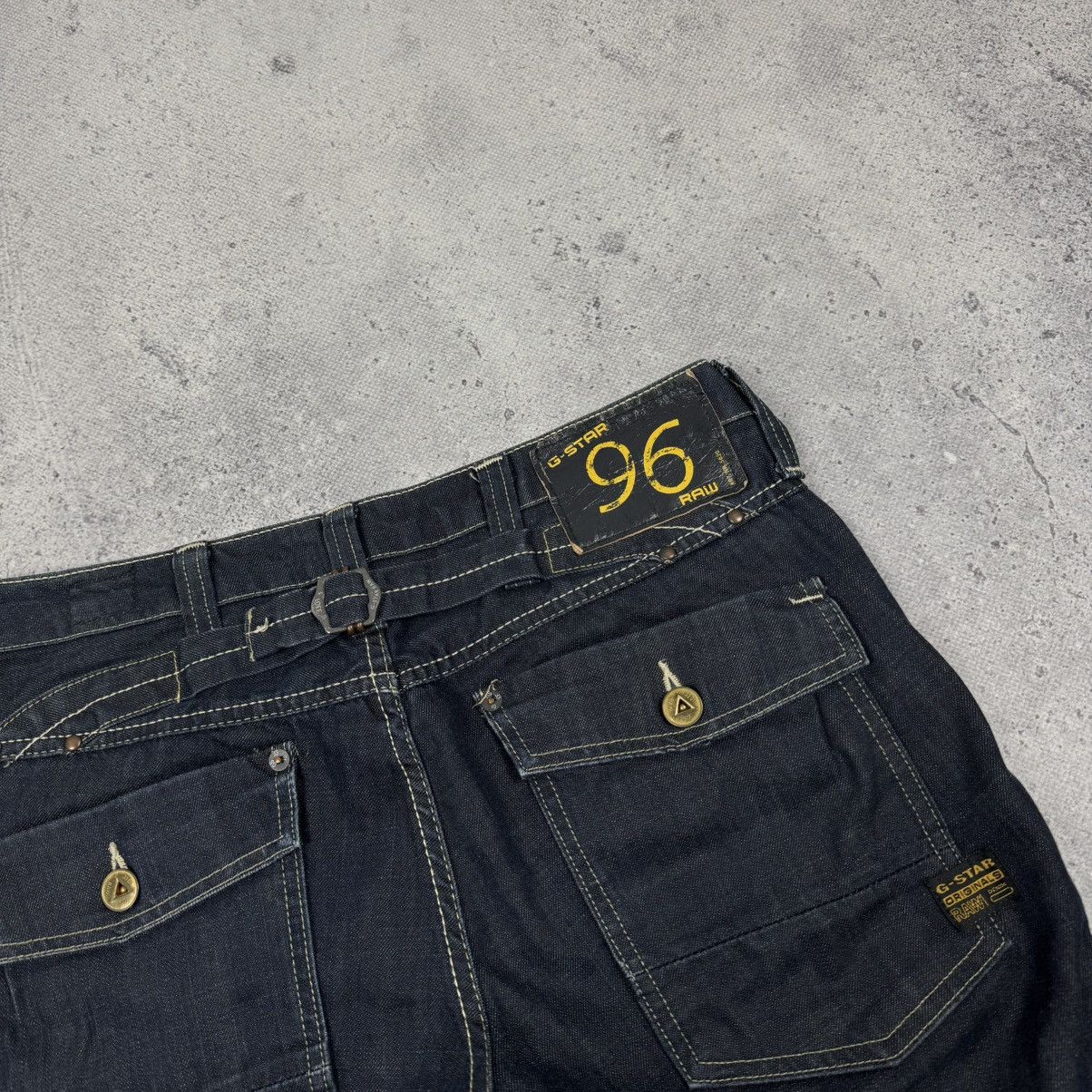 G-Star Crazy G Star Raw GS3301 Double Knee Tapered Denim Jeans Size US 30 / EU 46 - 7 Thumbnail