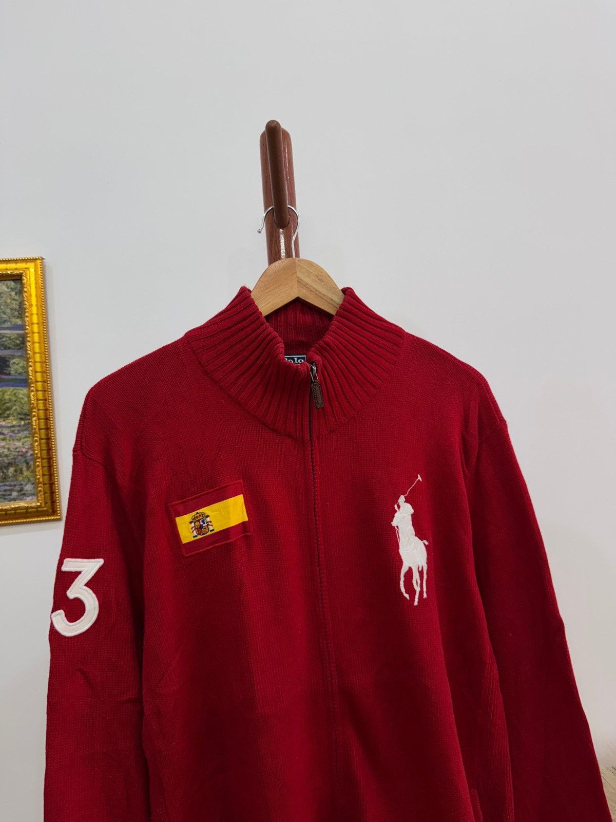 Polo Ralph Lauren × Vintage Ralph Lauren Spain '43' Zip Up Chunky Knit Jumper (XL) Size US XL / EU 56 / 4 - 4 Thumbnail