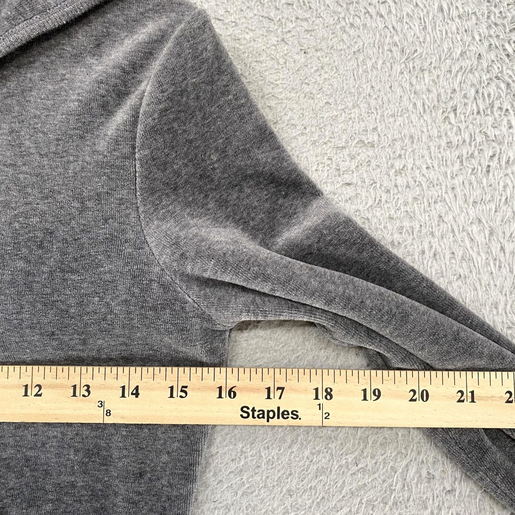Juicy Couture VINTAGE Juicy Couture Hoodie Womens S Gray Velour Born Juicy Full Zip Glitter Size S / US 4 / IT 40 - 6 Thumbnail