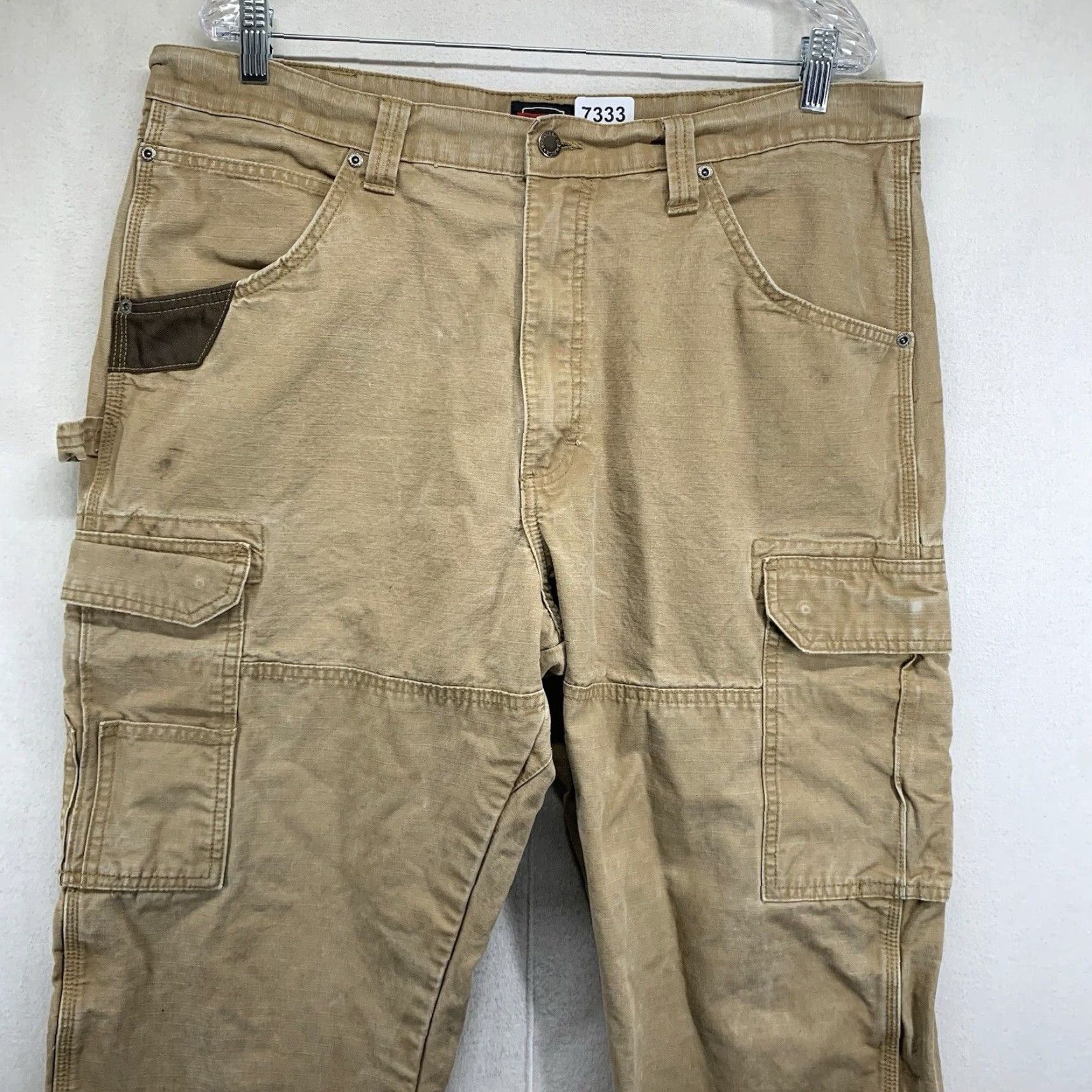 Wrangler Vintage Wrangler Riggs Cargo Pants Men 38x34 Workwear Brown Canvas Ripstop Comfortable Size US 38 / EU 54 - 4 Thumbnail
