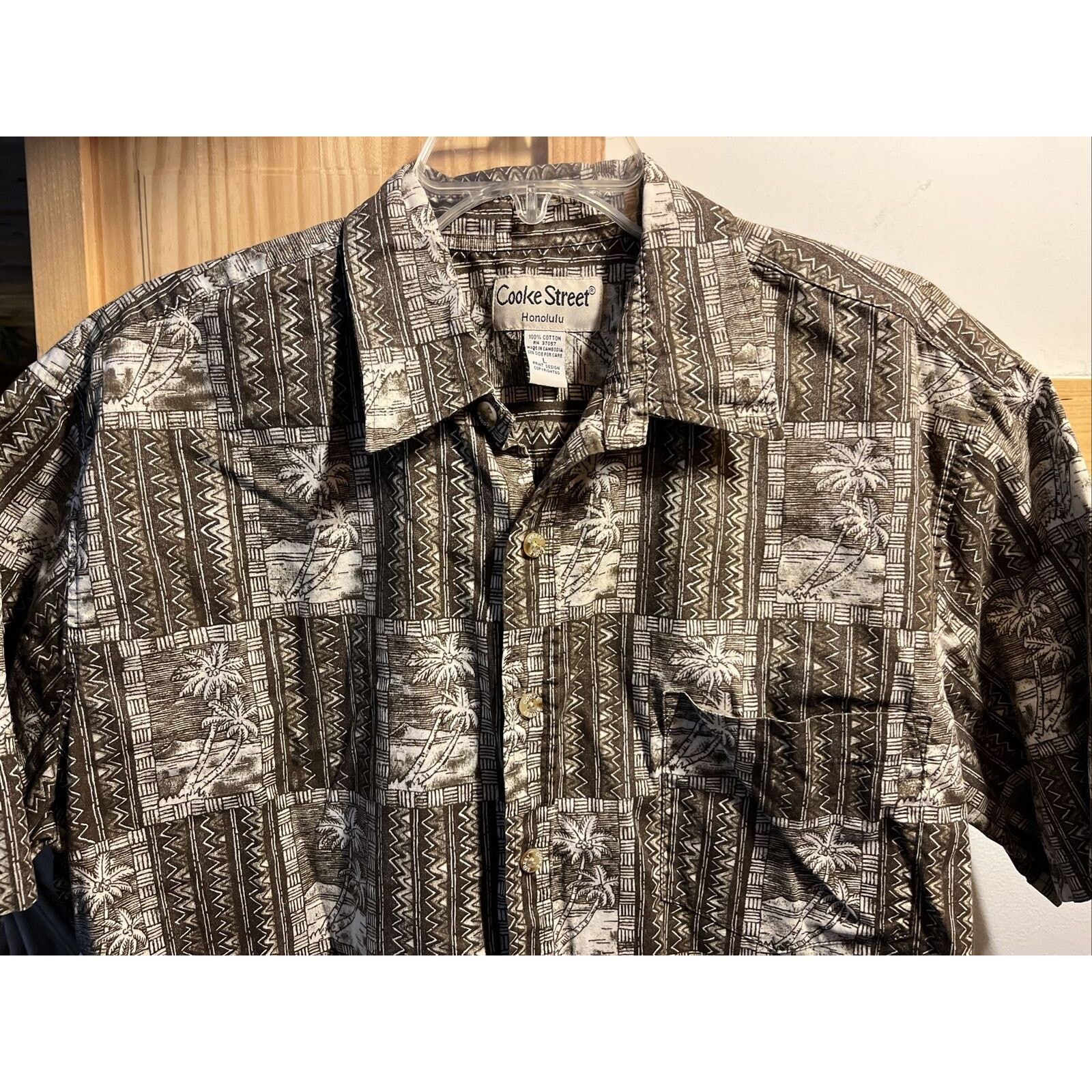 Other Cooke Street Honolulu Men L Brown Floral Button Cotton Shirt Size US L / EU 52-54 / 3 - 4 Thumbnail