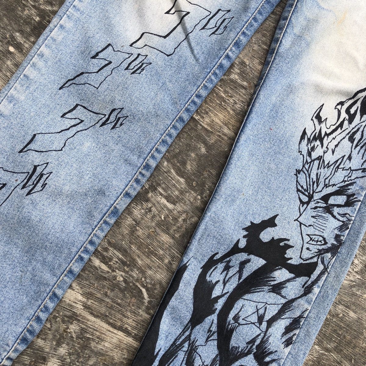 Other jeans custom haindpainted Garou one puch man Size US 32 / EU 48 - 1 Thumbnail