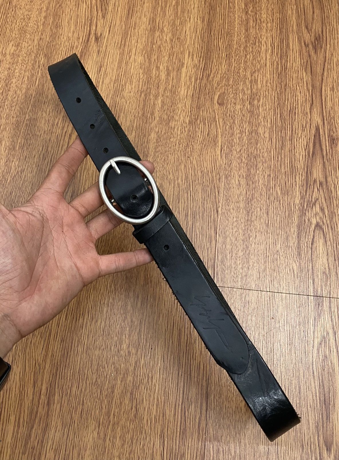 Yohji Yamamoto Yohji yamamoto black classic leather belt Size ONE SIZE - 4 Thumbnail