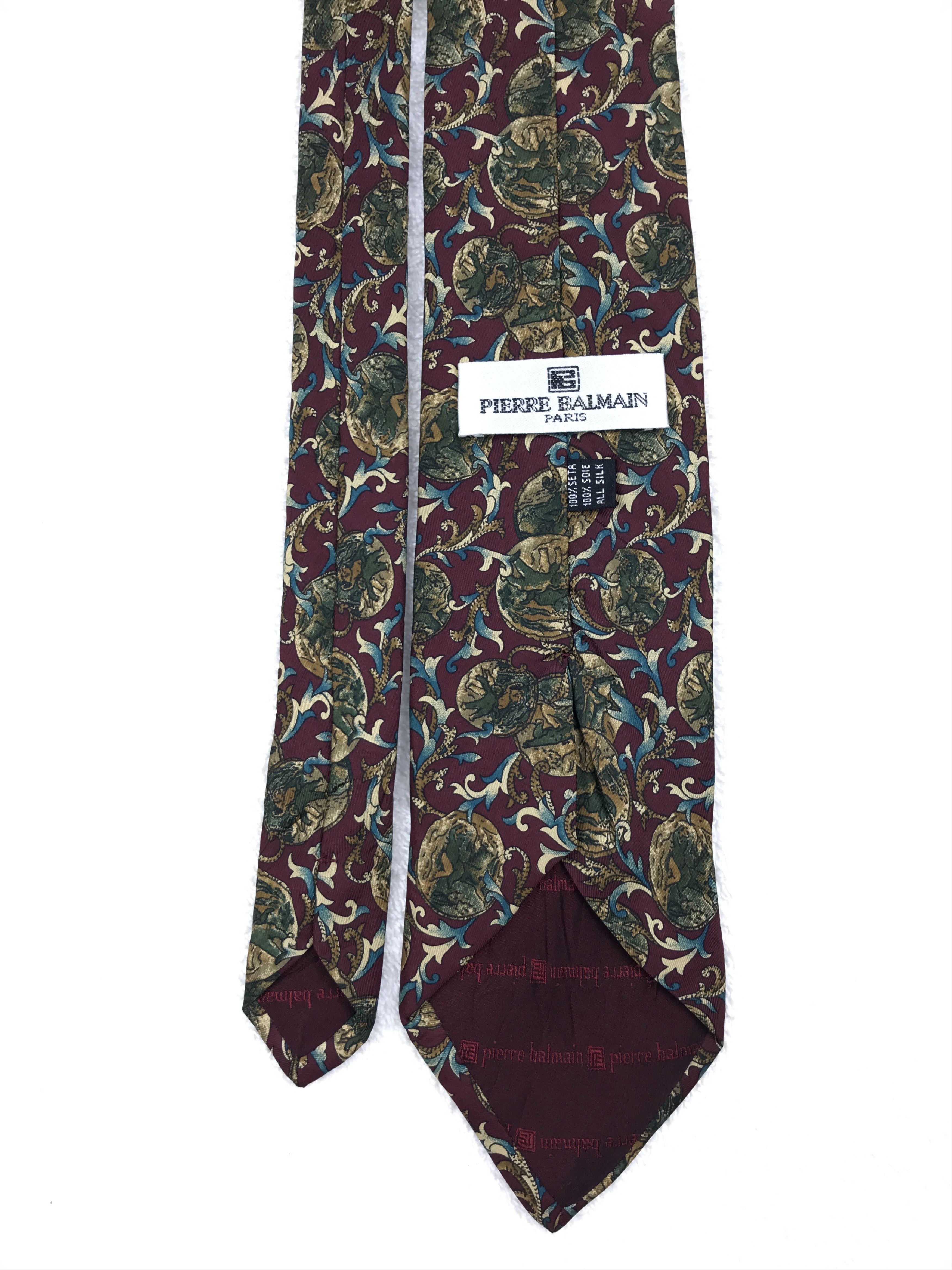 Designer × Pierre Balmain × Vintage Vintage Pierre Balmain Silk Necktie Size ONE SIZE - 4 Thumbnail