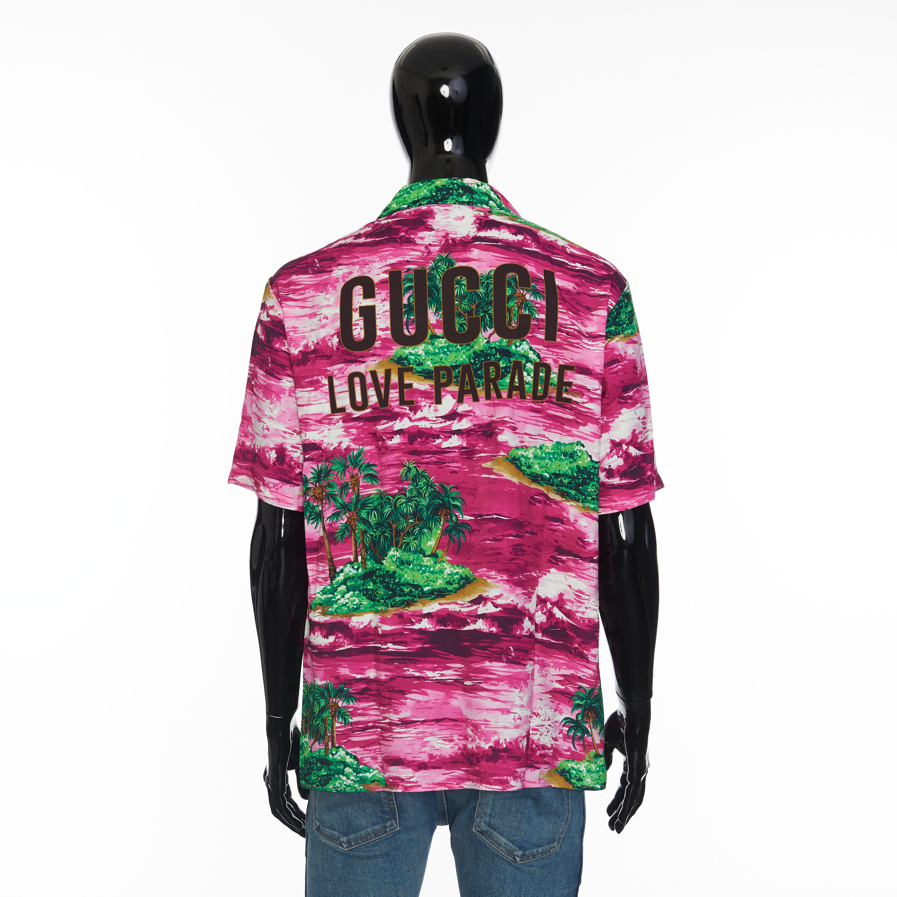 Gucci Multicolor Viscose Bowling Shirt With Island Print Size US S / EU 44-46 / 1 - 5 Thumbnail
