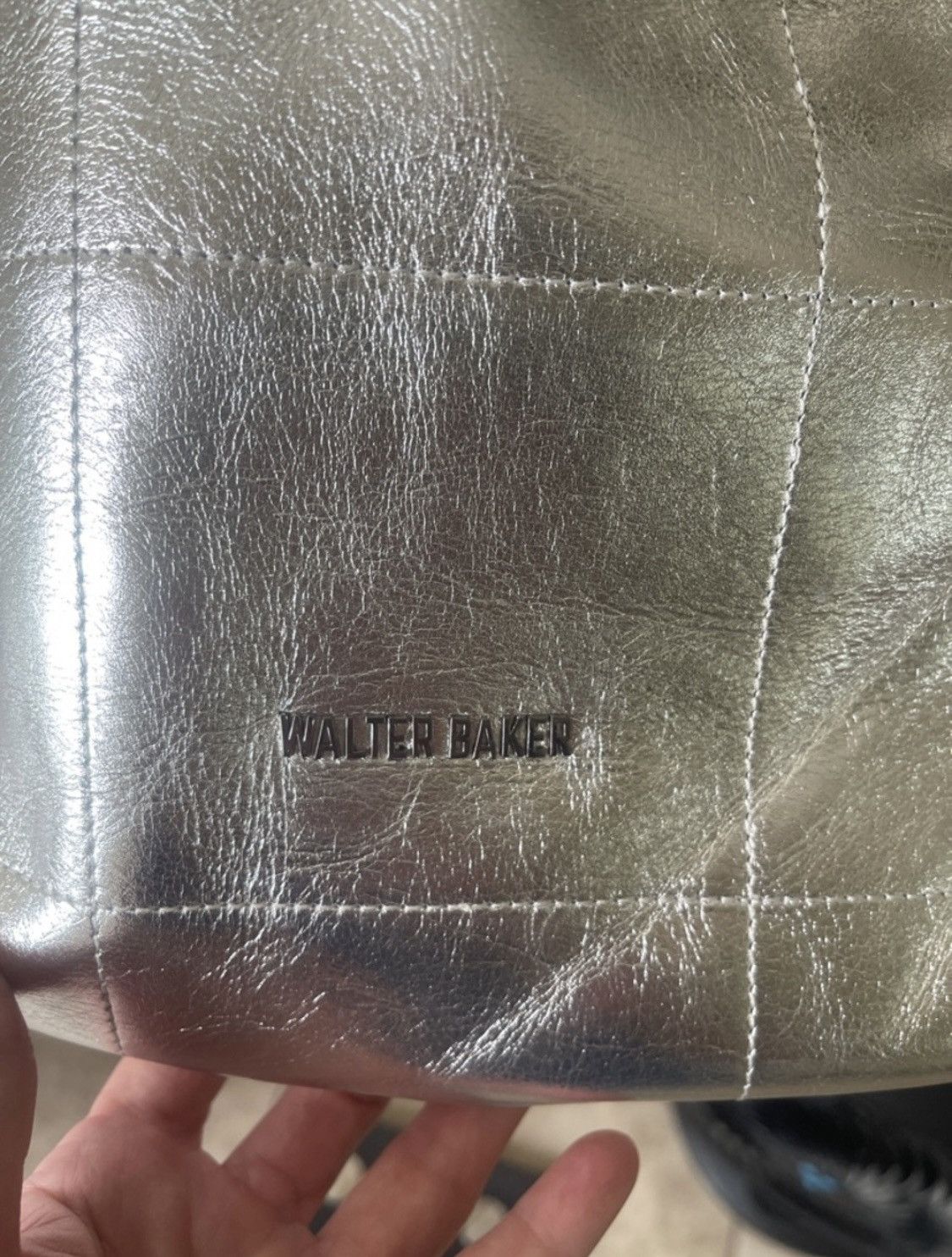 Other Walter Baker Metallic Silver Shoulder Bag with Chain Strap Size ONE SIZE - 2 Thumbnail