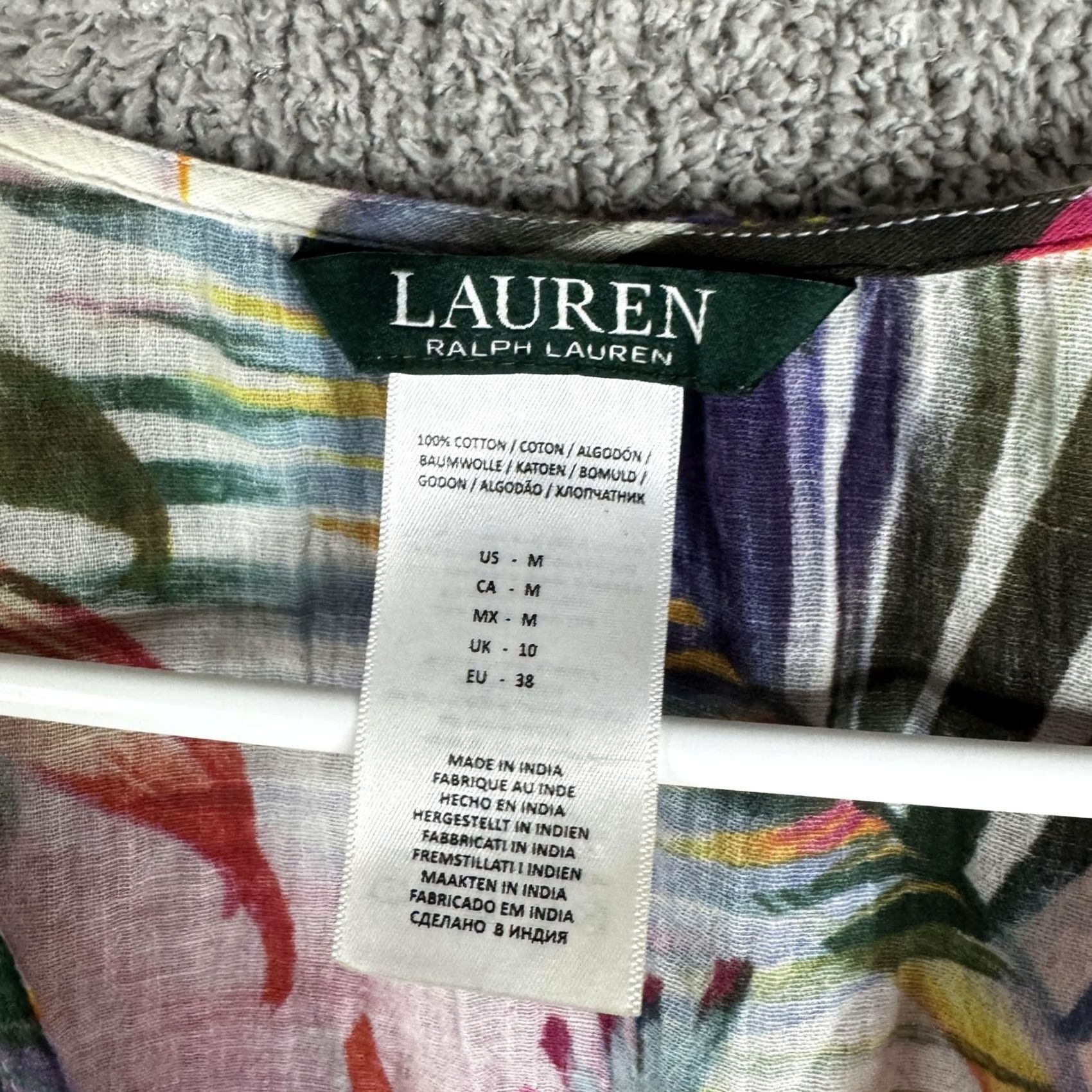 Ralph Lauren Lauren Ralph Lauren Cover Up Womens Medium Multicolor Tropical Cotton Tassel Size ONE SIZE - 6 Thumbnail