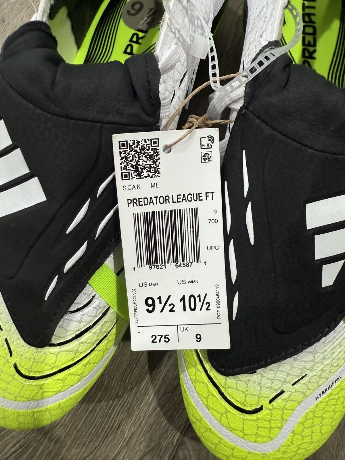 Adidas Adidas Predator League FT FG Cloud White Lucid Lemon Sz 9.5M Size US 9.5 / EU 42-43 - 6 Thumbnail