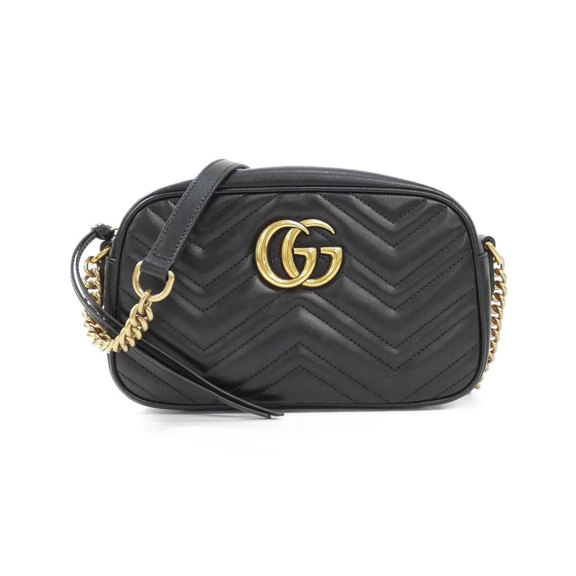 Gucci GG Marmont 447632 Dtd1T Shoulder Bag in Black, Women's