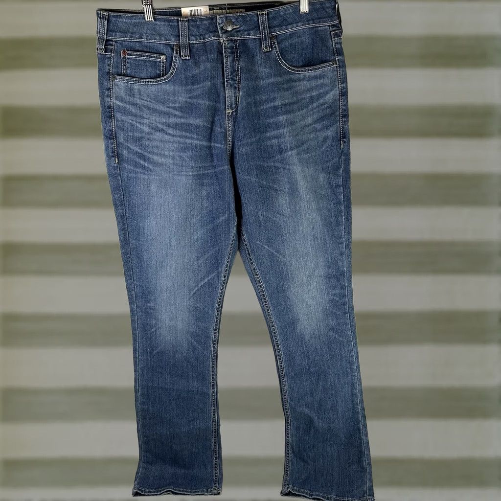 Justin Boots Justin Jeans A2 High Rise Bootcut Denim Stretch Womens Size 33R 38x34 Blue City Western Cowgirl Ranch Boots Mens Womens Girls Size 24" / US 00 / IT 34 - 1 Thumbnail