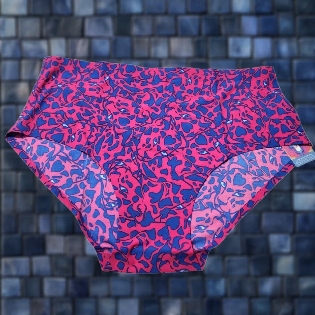 Vintage Cheek Boss Women's XL Boyshort Pink Blue Panties 1 Pack Size 40" / US 18 - 1 Thumbnail