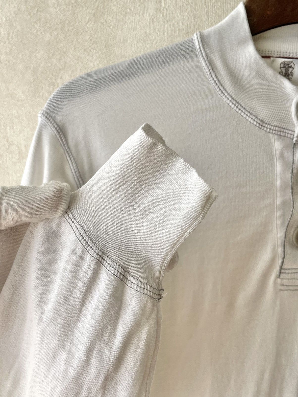 Brunello Cucinelli Brunello Cucinelli Lightweight Cotton Henley Knit Sweater Size US S / EU 44-46 / 1 - 3 Thumbnail