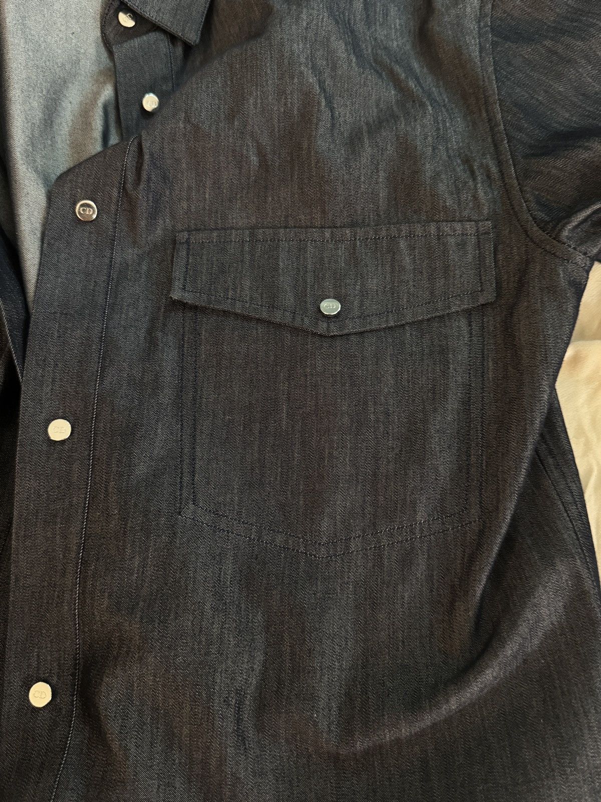 Dior Dior Cotton & Silk Blend Navy Shirt (Hedi Slimane) Size US S / EU 44-46 / 1 - 8 Thumbnail