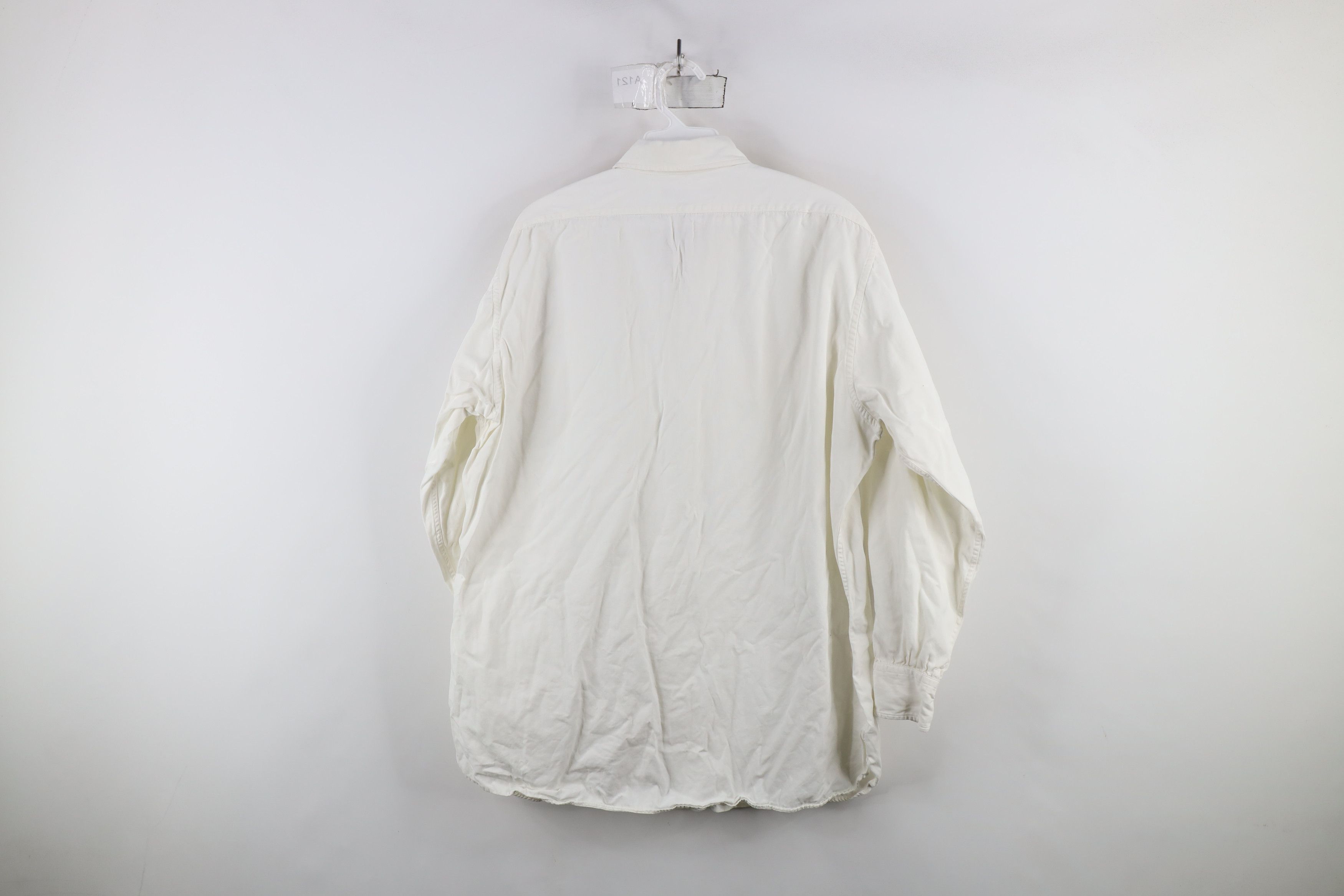 Vintage Vintage 50s 60s Military Uniform Collared Button Shirt White Size US XL / EU 56 / 4 - 11 Thumbnail