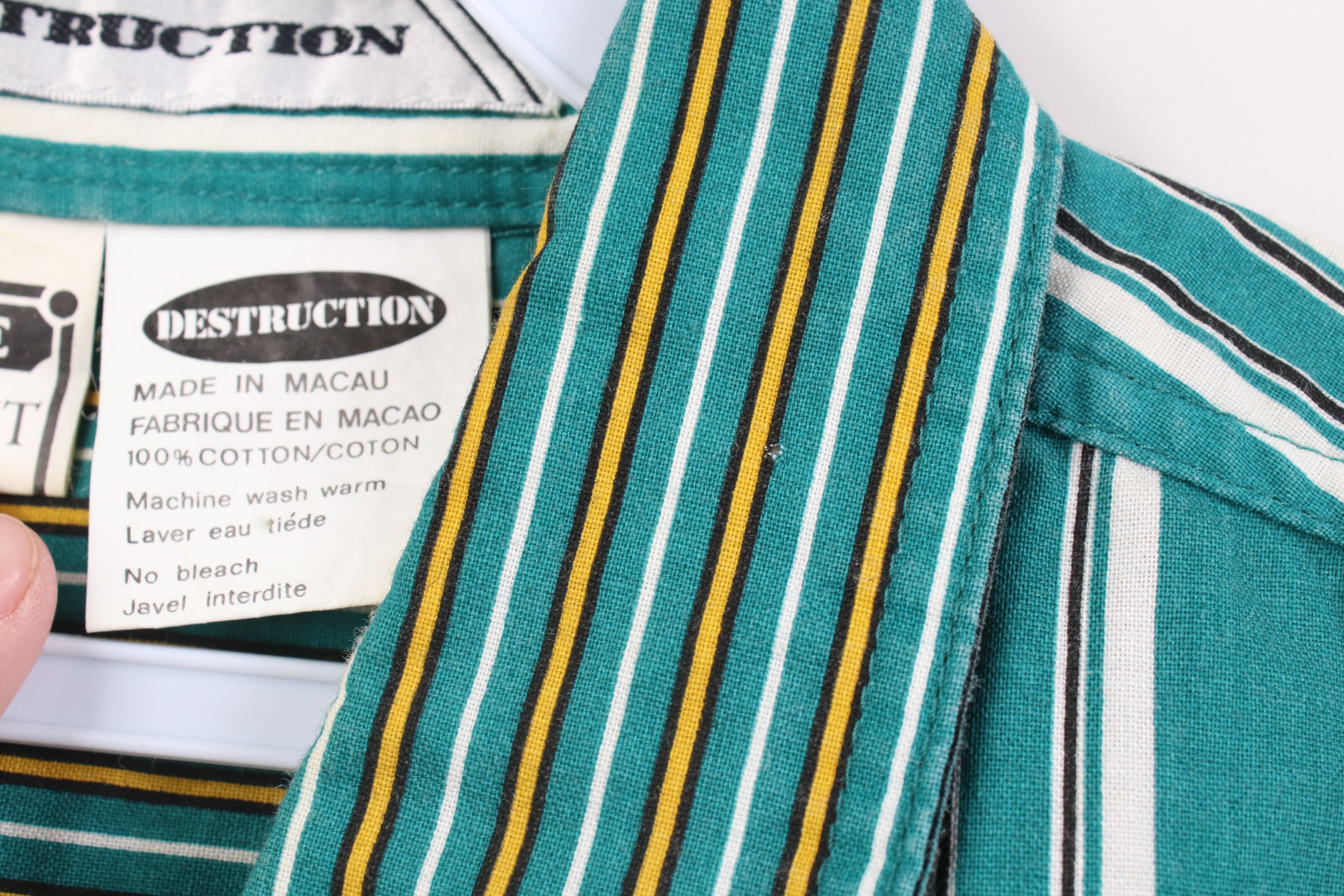 Vintage Vintage 90s Streetwear Striped Short Sleeve Button Shirt Size US XXL / EU 58 / 5 - 12 Thumbnail