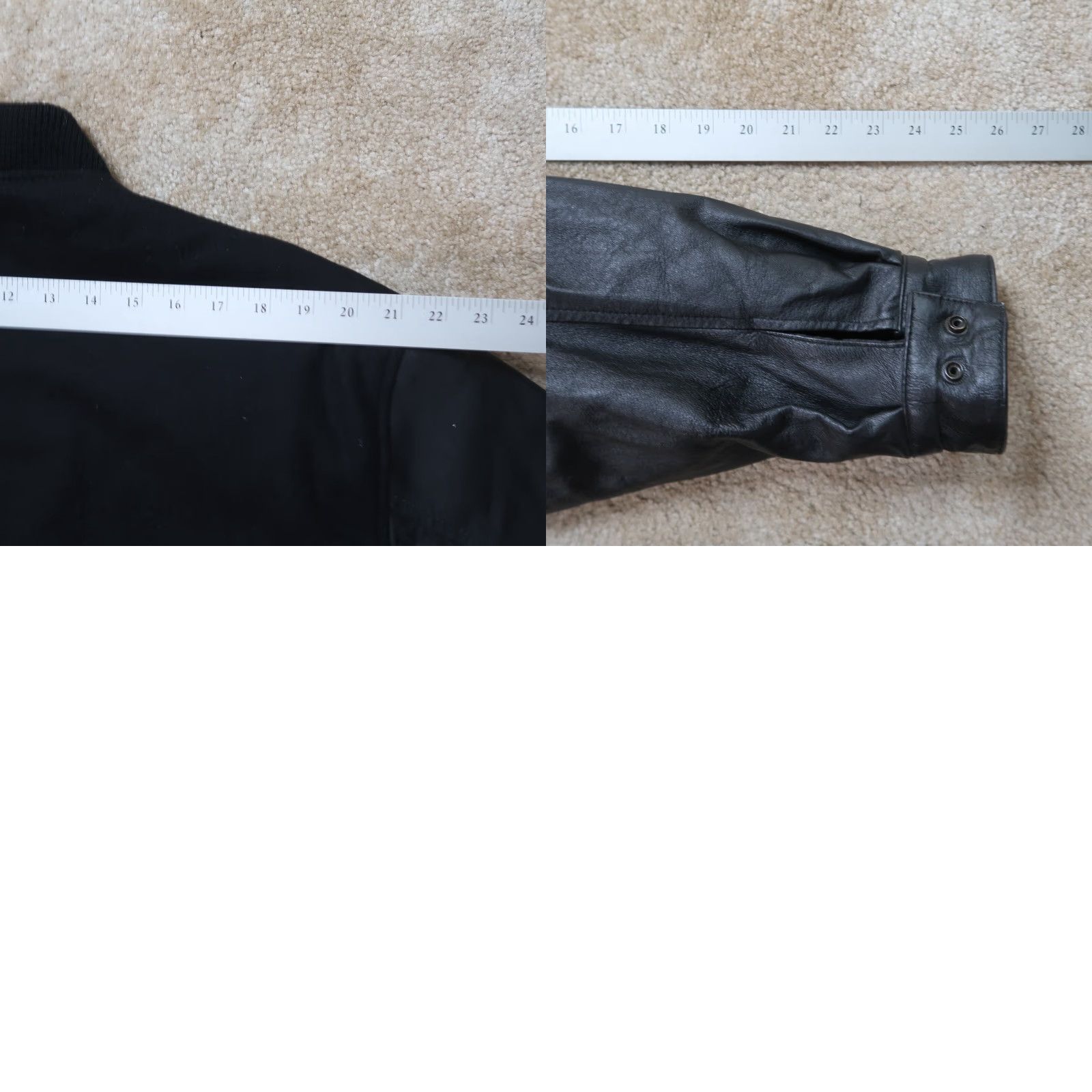 Vintage VARSITY JACKET Black Leather Wool Body Jacket Men's Large Leather USA Jacket/Coat Size US L / EU 52-54 / 3 - 9 Thumbnail