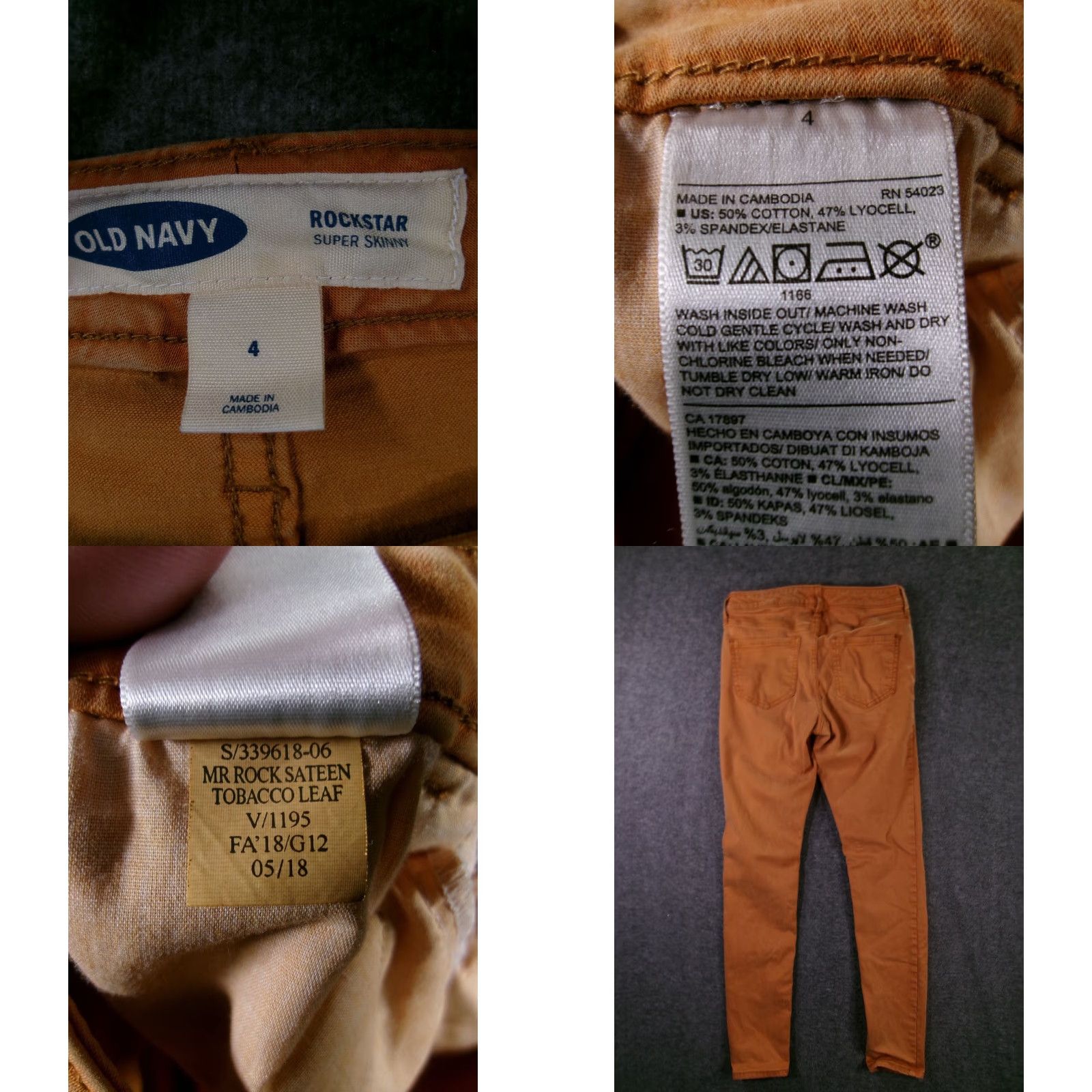 Old Navy Old Navy Jeans Womens 4 Rockstar Super Skinny Stretch Tobacco Leaf Brown Slim Size 27" / US 4 / IT 40 - 8 Thumbnail