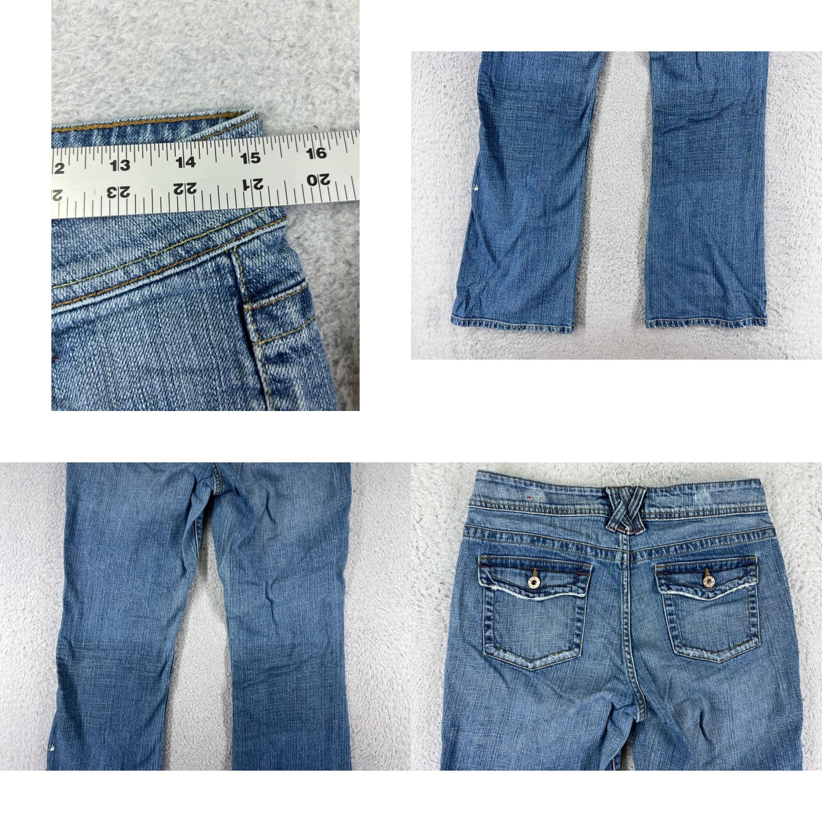 Jordache Kikit Jeans Womens 8 Blue Denim Flared Distressed 5-Pocket Cotton By Jordache Adults Regular Size 8 Womens Size 30" / US 8 / IT 44 - 9 Thumbnail