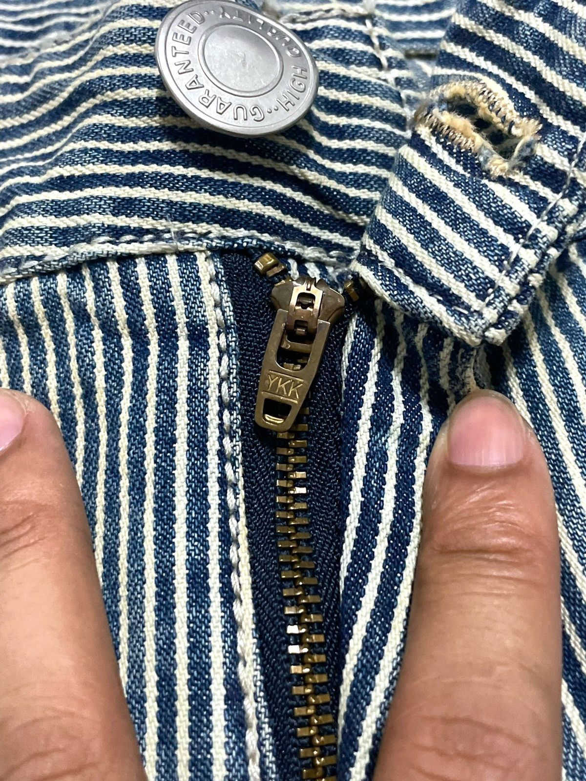 Vintage Vintage Japanese Denim Hickory Iconic Stripe Railroad Jeans Size US 32 / EU 48 - 8 Thumbnail