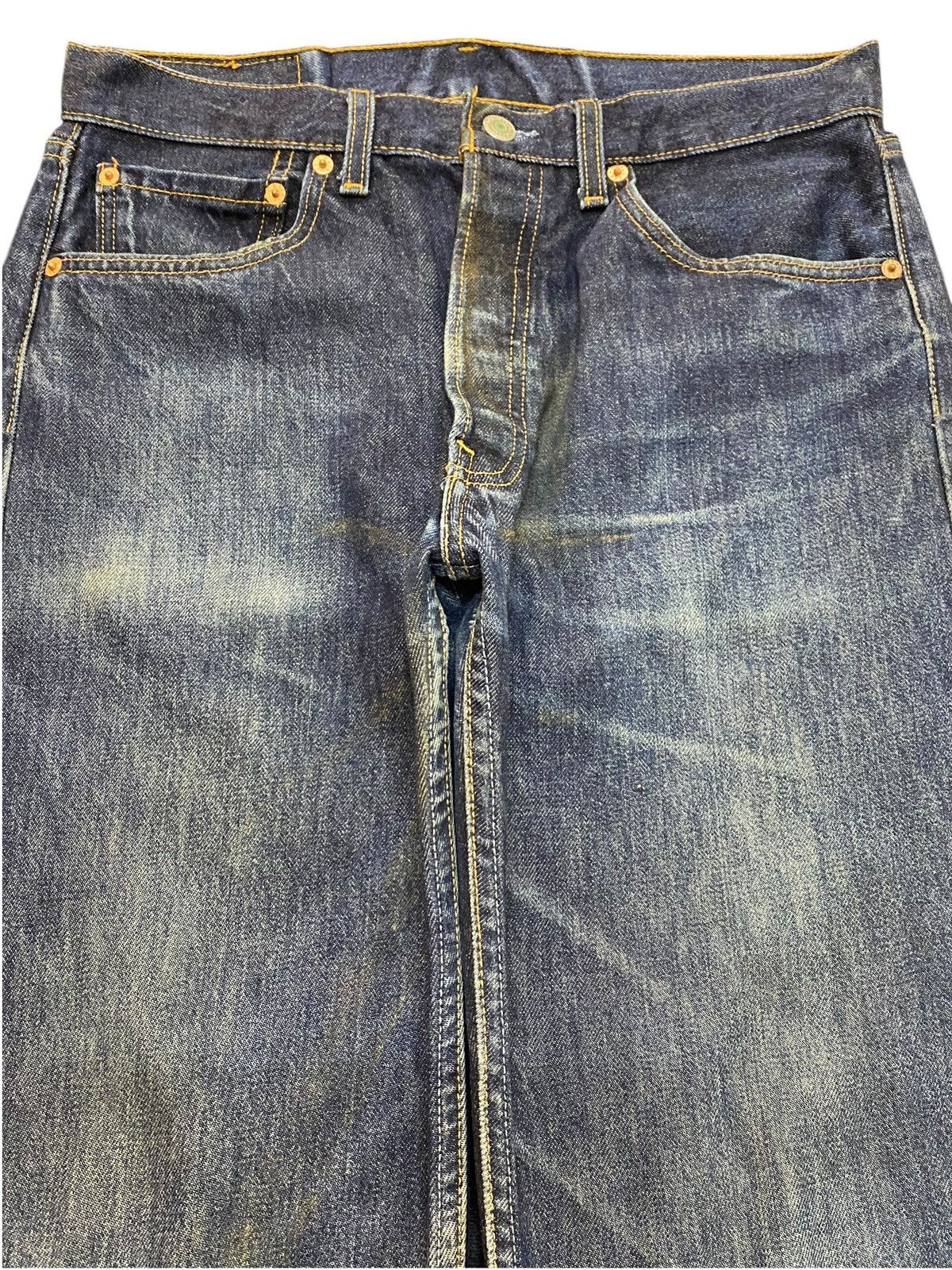 Levi's Vintage Clothing Vintage Japan Levis501 Y2K Blue Wash Distressed Loose Jeans Size US 31 - 3 Thumbnail