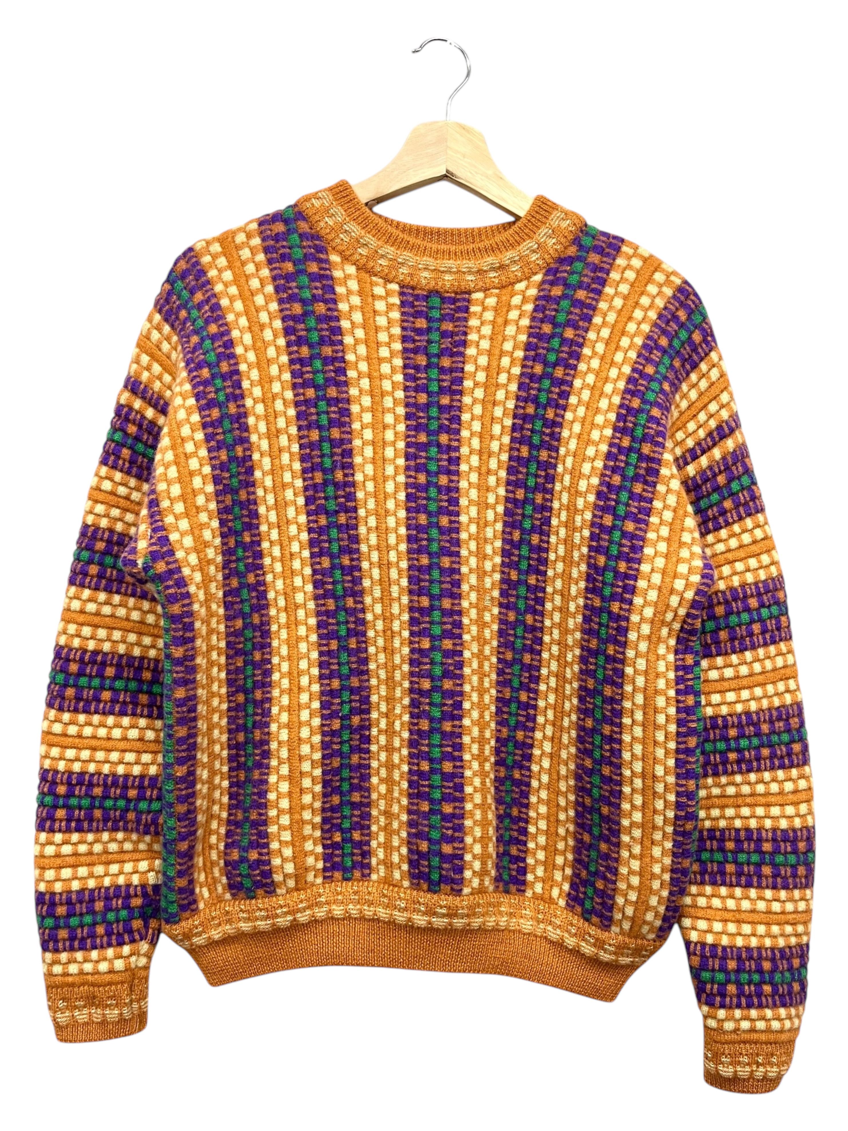 Aran Isles Knitwear 🔥Vintage RAVE’S Wool Knitwear Vertical Stripes Coogi Style Size US M / EU 48-50 / 2 - 2 Thumbnail
