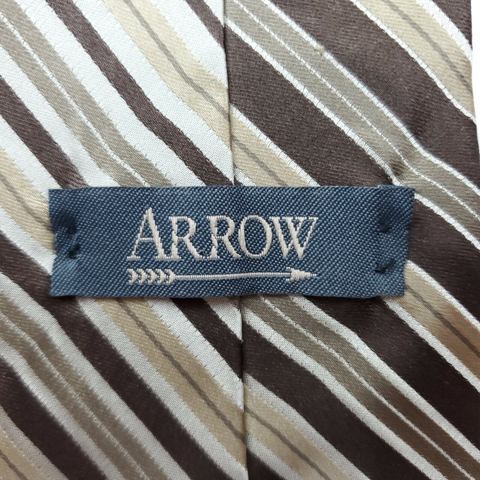 Arrow Arrow Striped Silk Tie Brown Classic Size ONE SIZE - 3 Thumbnail