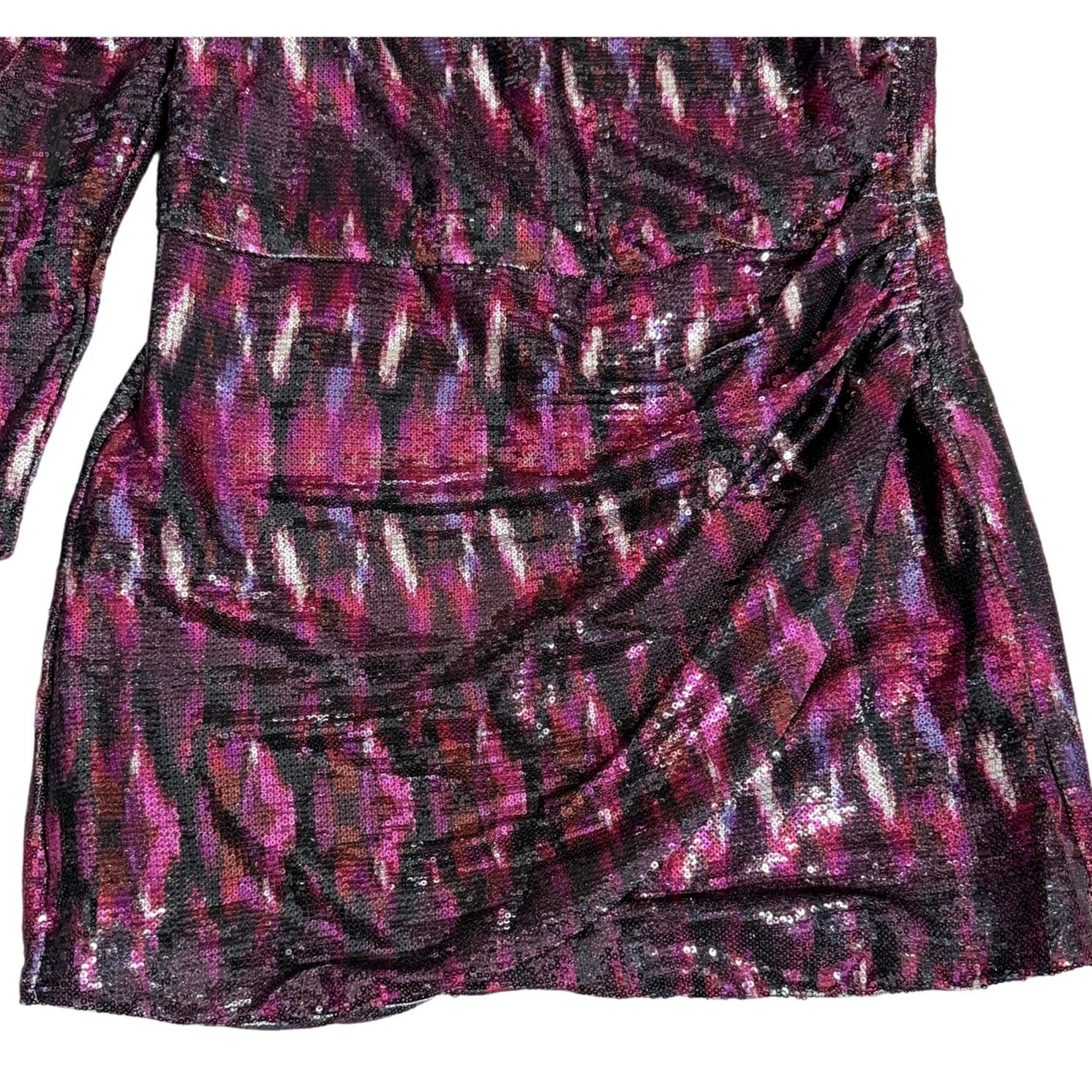 MISA Los Angeles Misa LA Nova One-Shoulder Sequin Minidress L Fuchsia Size L / US 10 / IT 46 - 5 Thumbnail