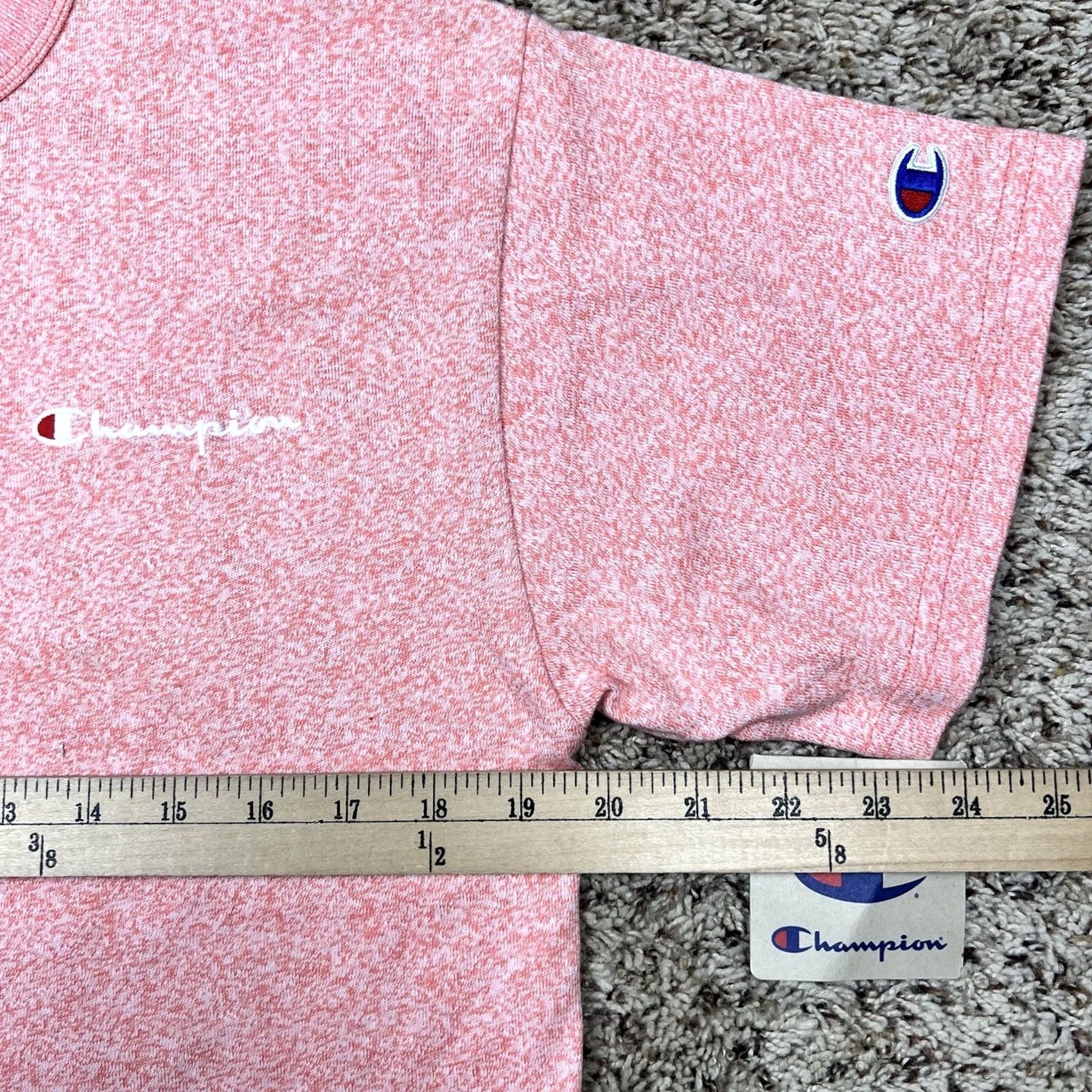 Champion Champion Cropped T-Shirt Womens Small Embroidered Logo Pink White Shirt VINTAGE No Size S / US 4 / IT 40 - 6 Thumbnail