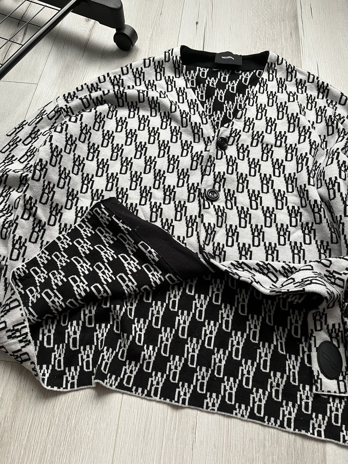 Japanese Brand × WE11DONE We11done Reversible Monogram Logo Wool Knit Jaquard Cardigan Size US S / EU 44-46 / 1 - 8 Thumbnail