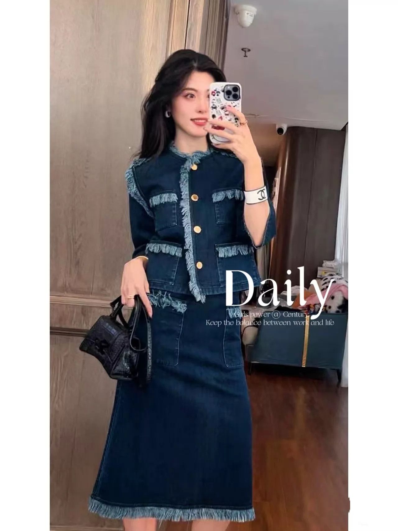 Louis Vuitton LV Denim Jacket & Skirt Set Women's 34 Worn 3x Size XS / US 0-2 / IT 36-38 - 8 Thumbnail