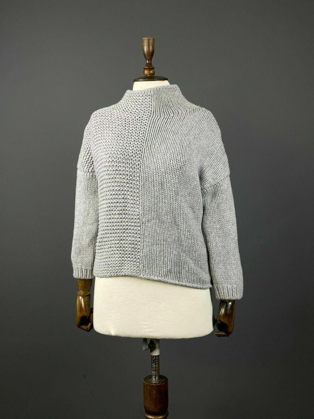 Designer Ladies FFC Grey Oversized Chunky Knit Wool Sweater Size S Size S / US 4 / IT 40 - 1 Thumbnail