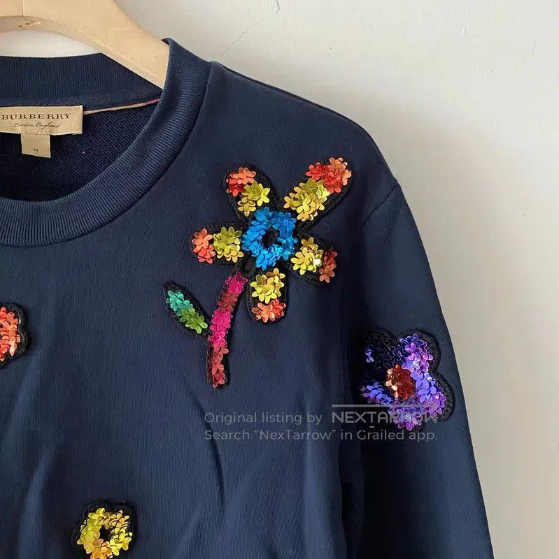 Burberry Burberry Spring Autumn Navy Blue Cotton Sweatshirt. Size M / US 6-8 / IT 42-44 - 4 Thumbnail