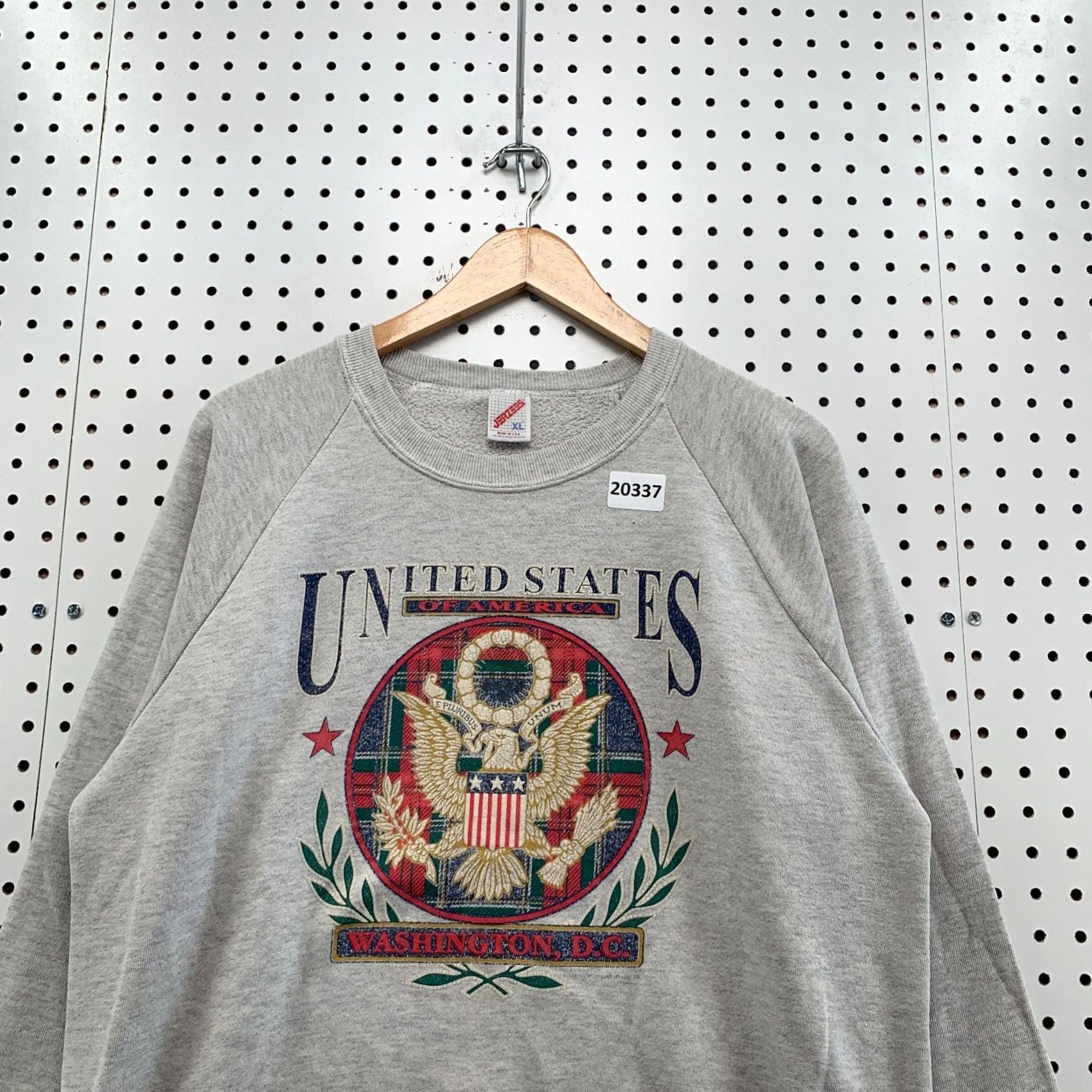 Jerzees VINTAGE United States Eagle Crest Logo Crew Neck Sweatshirt Gray XL Mens 90s Sweatshirt Size US XL / EU 56 / 4 - 2 Thumbnail