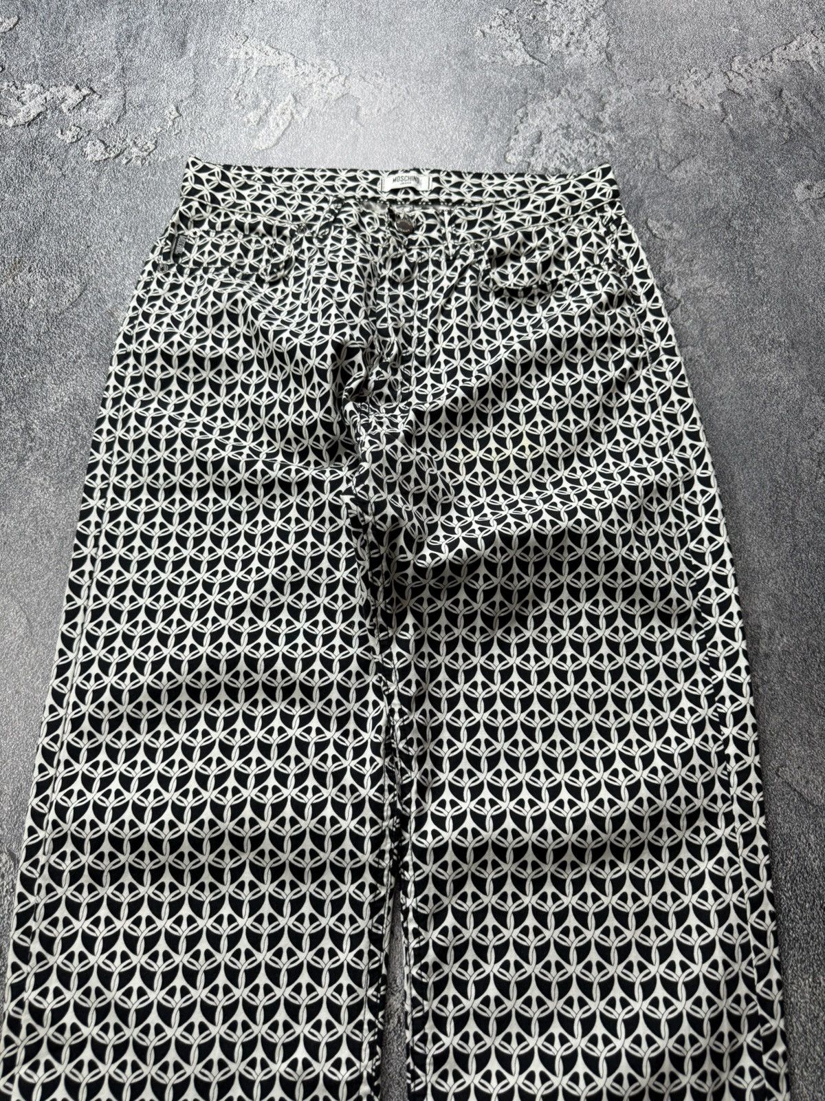 Moschino Moschino VTG Chained Peace Sign Print Hi Rise Pants Trousers Size US 33 - 6 Thumbnail