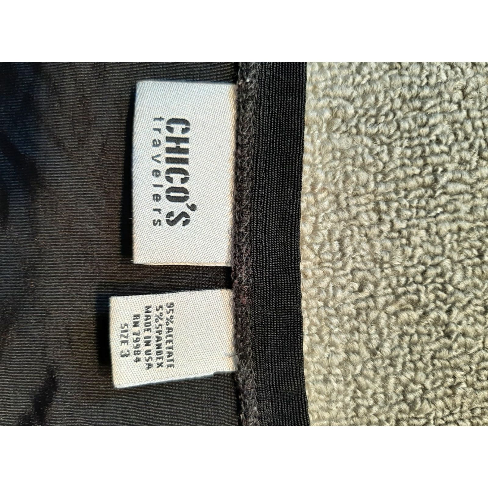 Vintage Chicos Travelers Cardigan Size 3 Black Open Front Long Sleeve Shirt Womens Size XS / US 0-2 / IT 36-38 - 3 Thumbnail