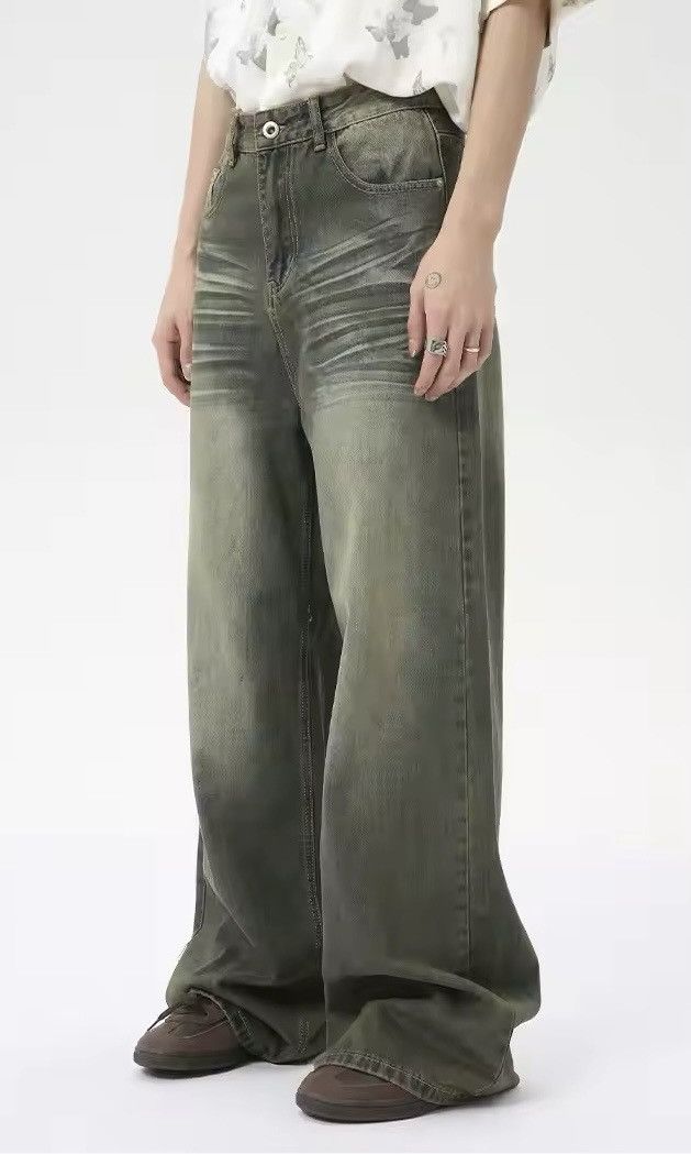 Japanese Brand × Jean Solid Color Simple Style Baggy Jeans Daily Size US 33 - 3 Thumbnail