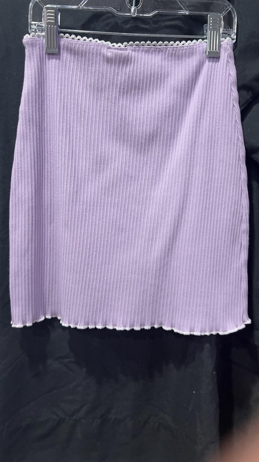 Other Art Class Lilac Ribbed Mini Skirt Size 24" / US 00 / IT 34 - 2 Thumbnail