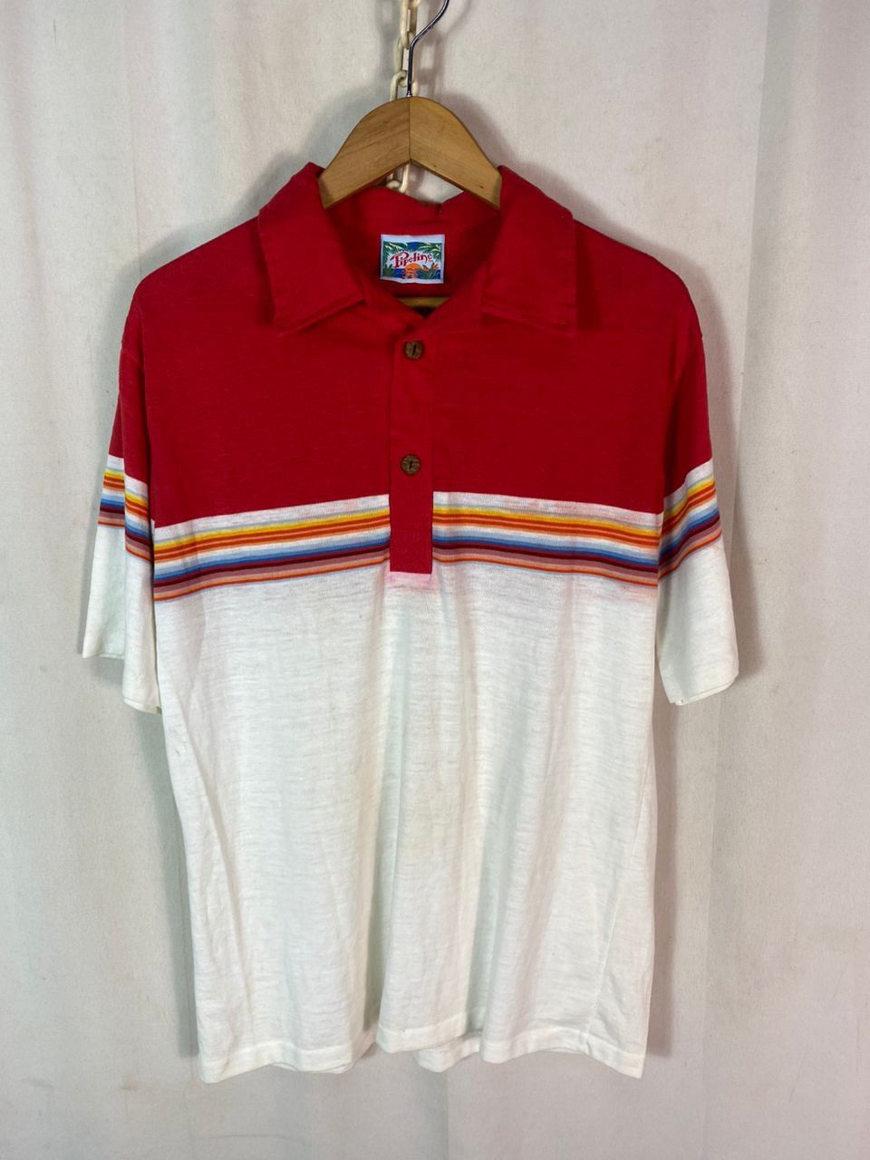 Vintage Vintage pipeline rainbow stripe polo shirt Size US M / EU 48-50 / 2 - 12 Thumbnail