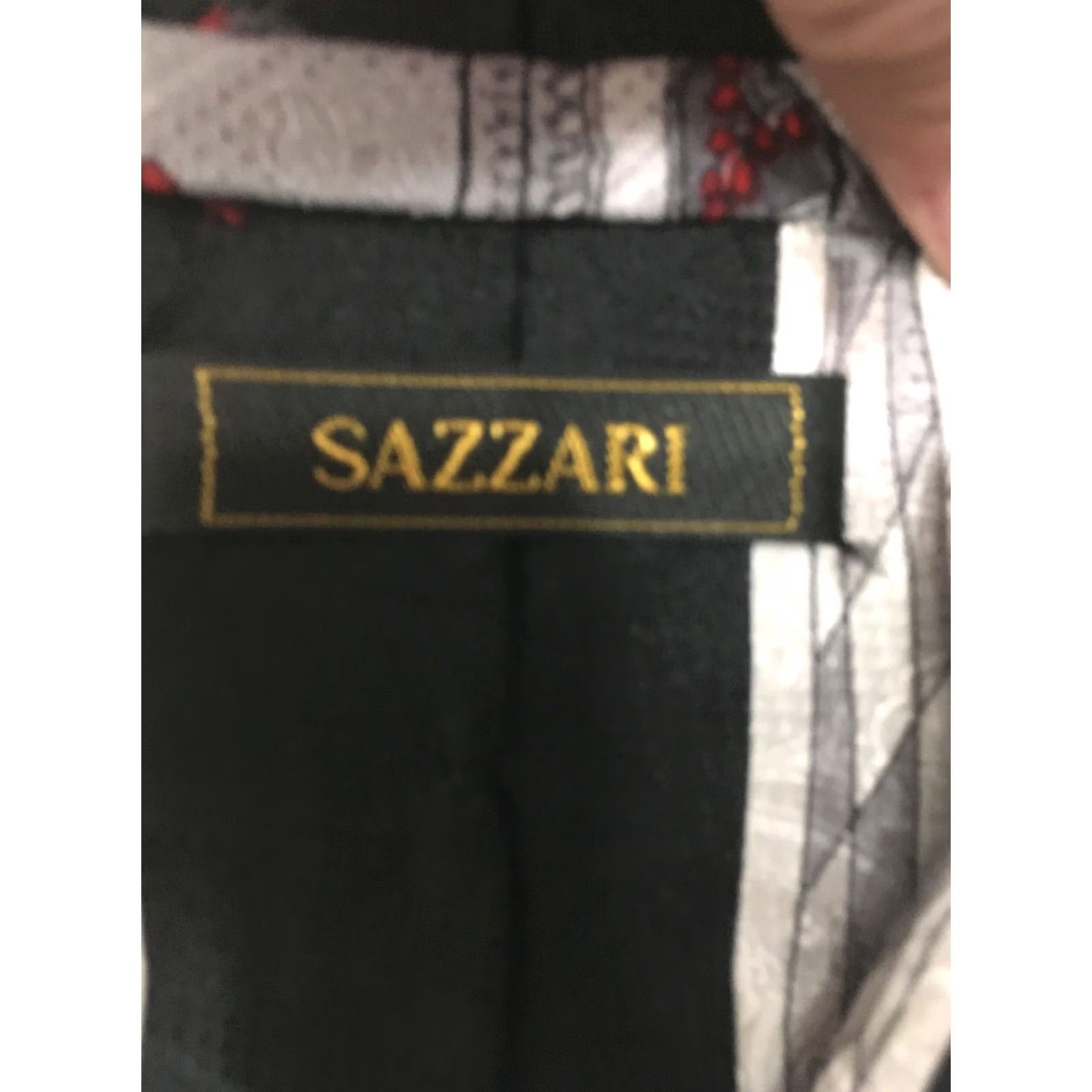 Vintage sazzari Designer Paisley Geometric Silk Tie Gold Mens Silk Tie Size ONE SIZE - 4 Thumbnail